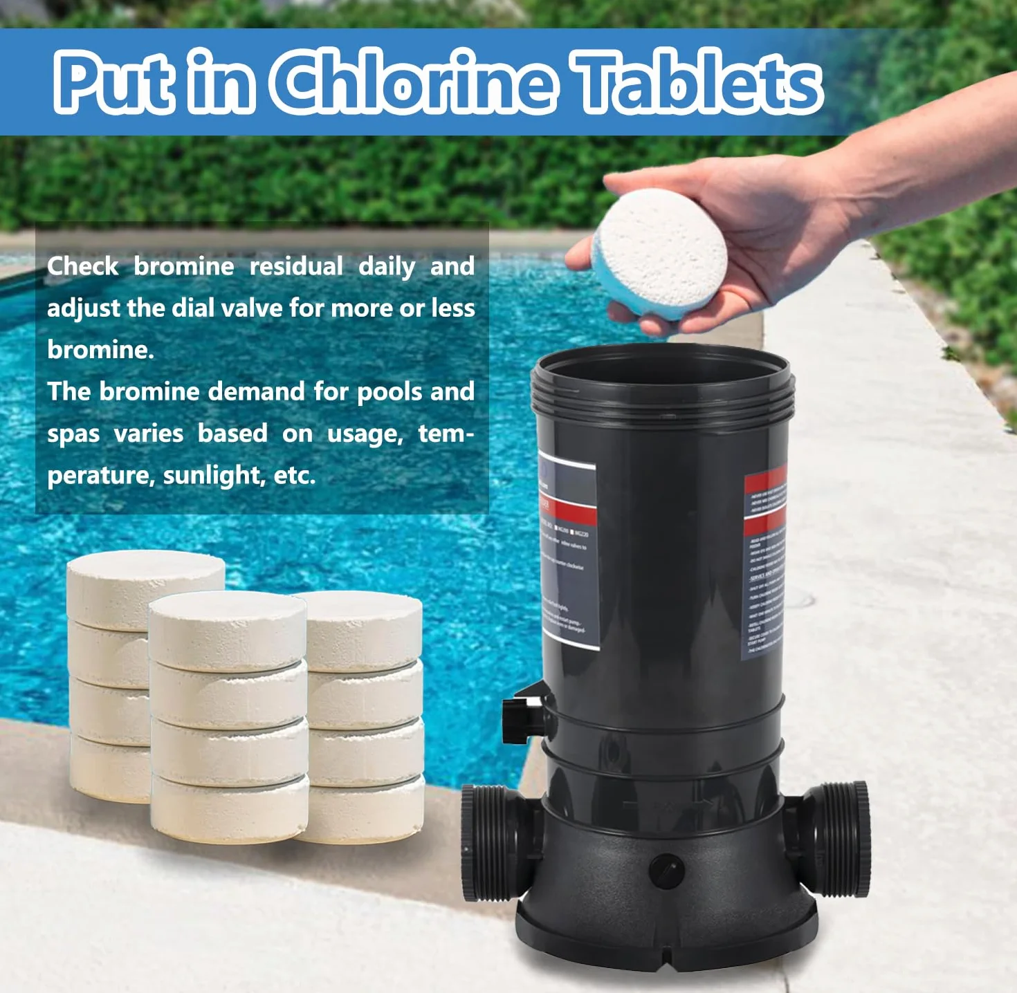 MAYGO CL220 - Clorador automático de piscina fuera de línea de repuesto Hayward CL220, clorador automático para piscina fuera de línea tanto para piscina cubierta como sobre el suelo (9 libras)