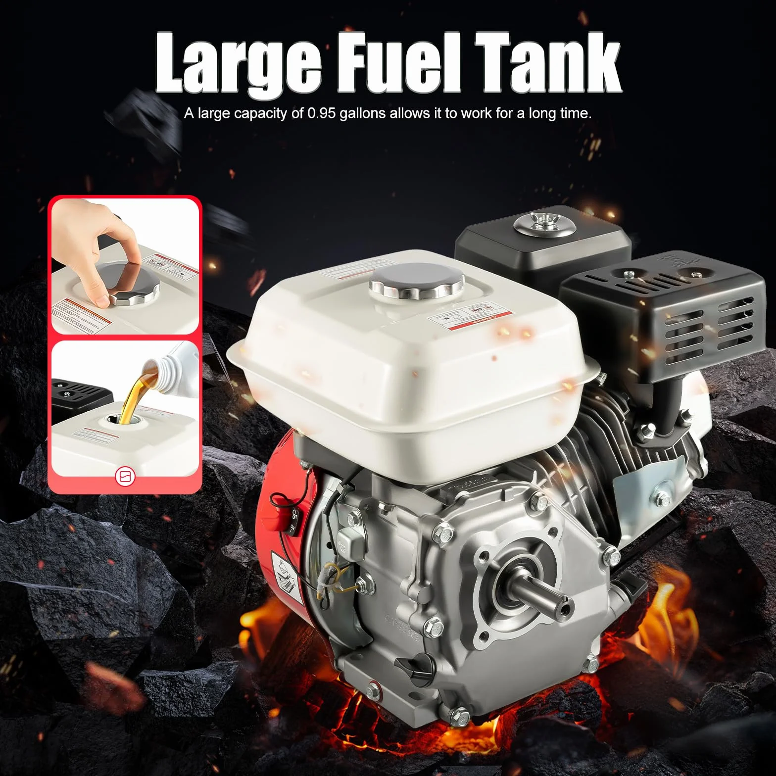 Motor de gasolina de 7,5 CV de 4 tiempos 215 ml, motor industrial para kart