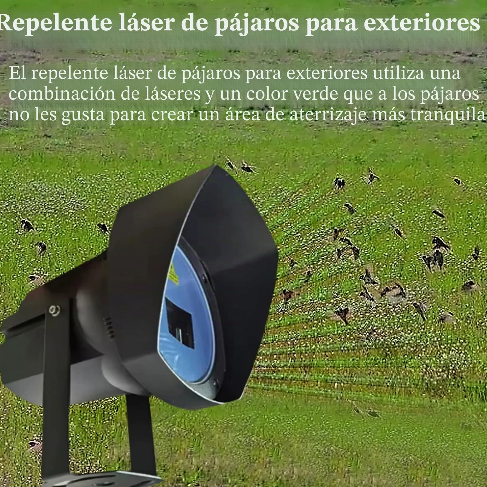 Repelente Láser Industrial para Aves, Ahuyentador De Aves Automático E Impermeable, Dispositivo Láser para Ahuyentar Pájaros En Aeropuertos, Ideal para Palomas, Estorninos Y Gorriones