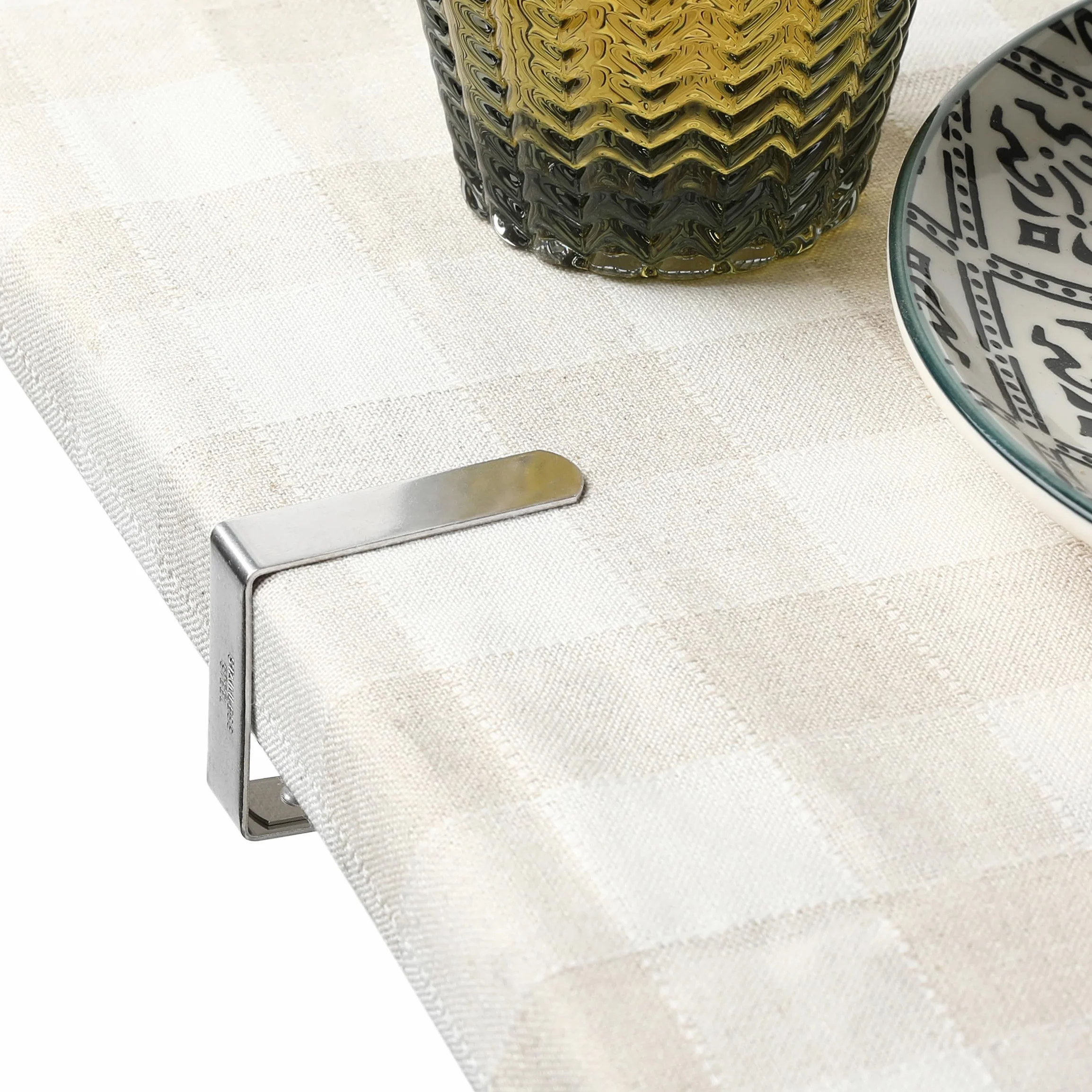 Vaily Pinzas para Mantel de Acero Inoxidable - Sujetamanteles para mesas de hasta 3 cm de Grosor para el Exterior - 12 pz.