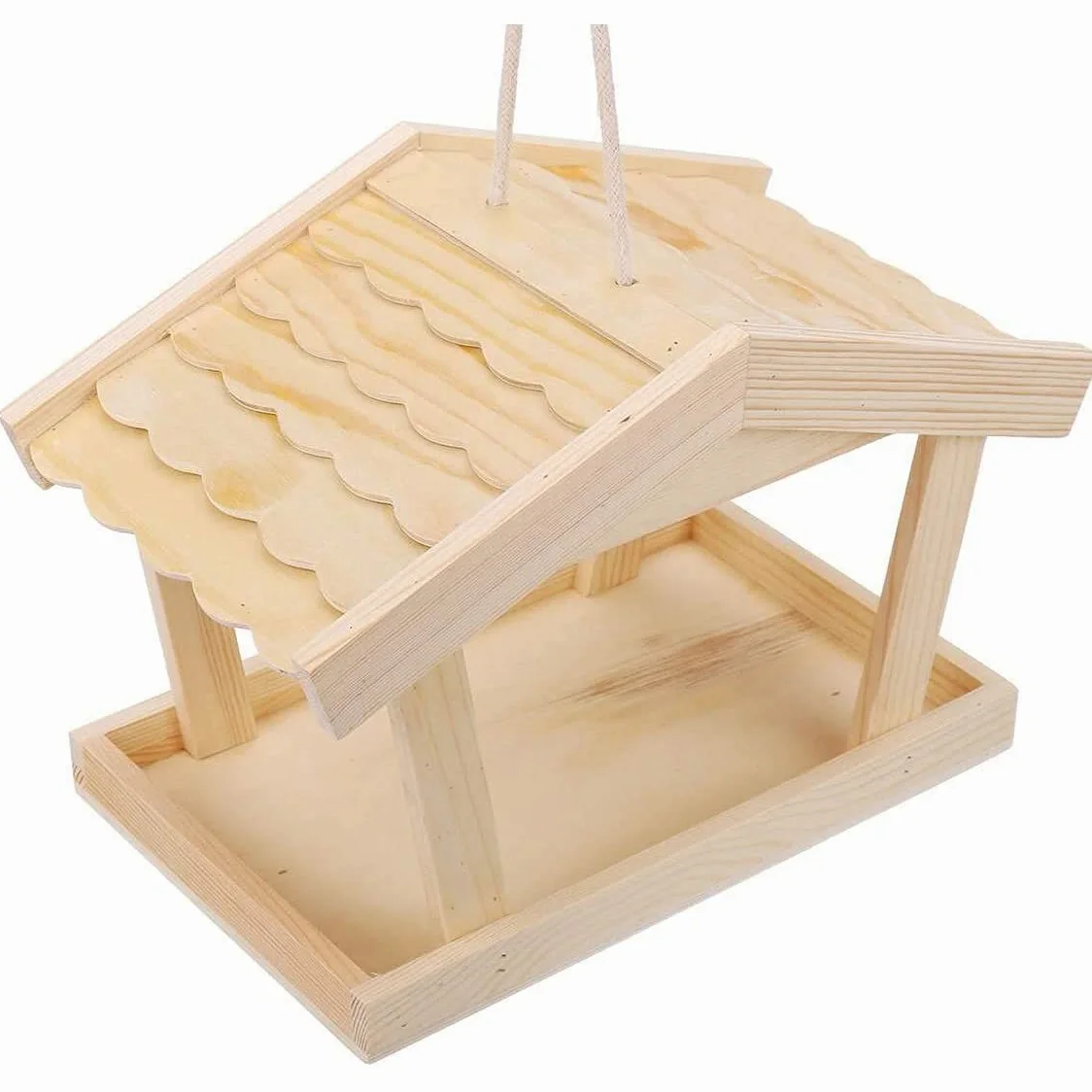 Alimentador de semillas de pájaros de madera al aire libre Porche Decorativo Casa Accesorios para pájaros carpinteros cardenales pájaros grandes