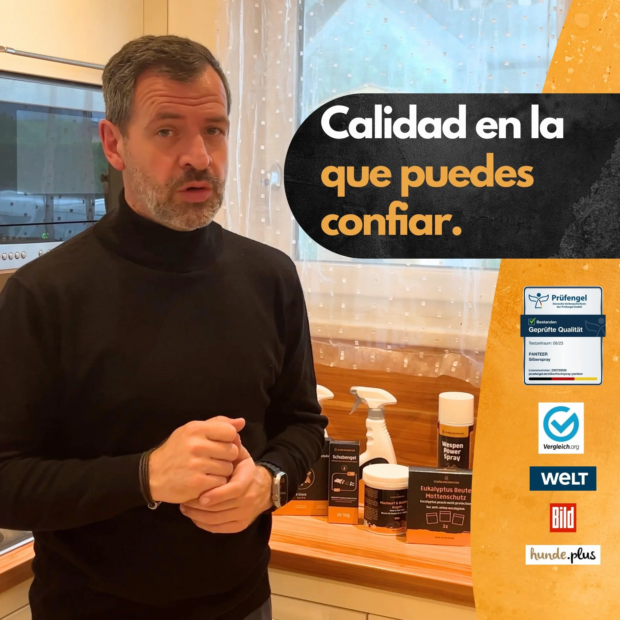 Panteer ® Spray antipolillas 500ml - protección antipolillas contra polillas de los Alimentos y polillas de la Ropa - Lucha contra Las polillas sin permetrina - Fabricado en Alemania