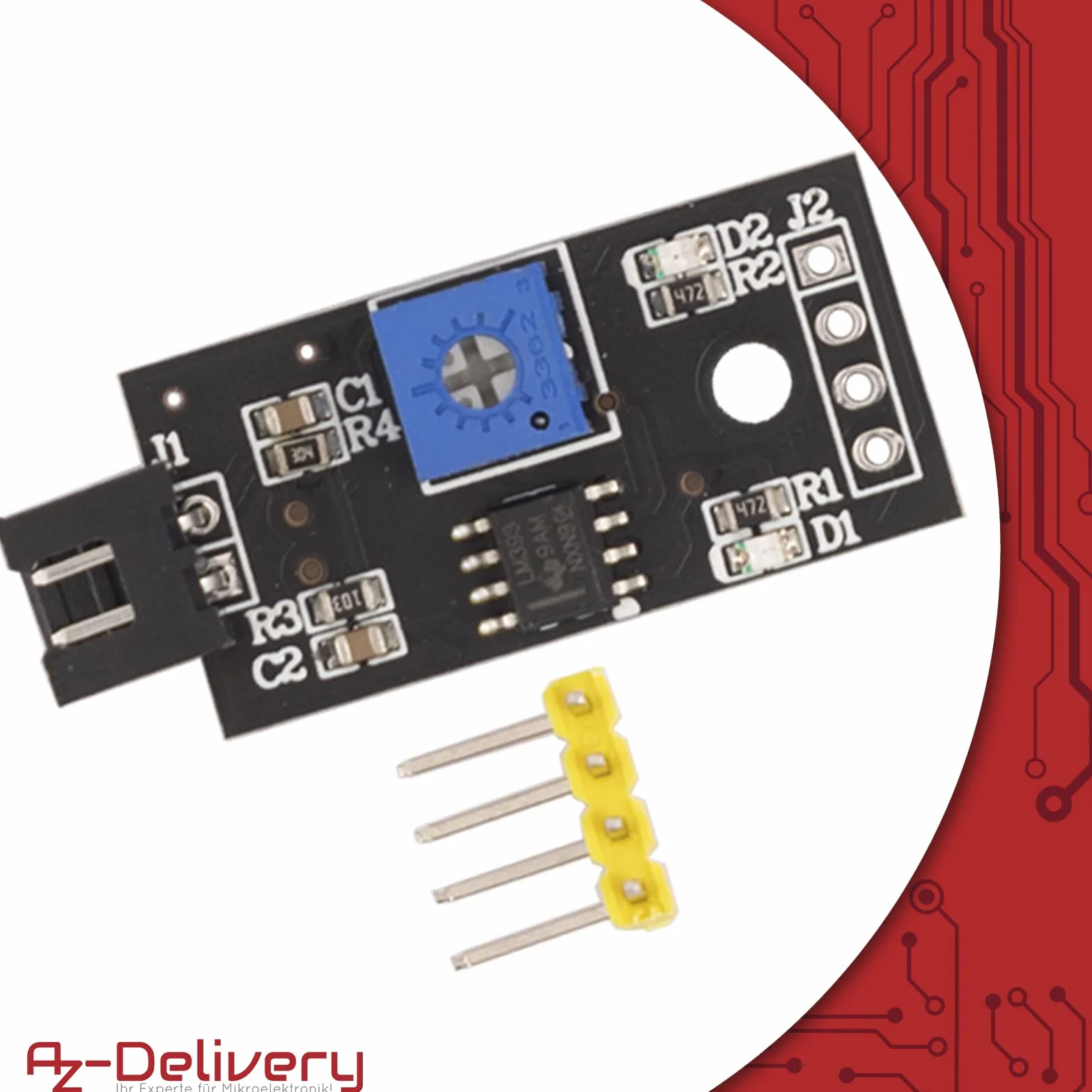 AZDelivery 3 Sensores de Humedad del Suelo con Sonda Anticorrosión para Plantas, Compatible con Arduino y Raspberry Pi, Ideal para Riego Automático