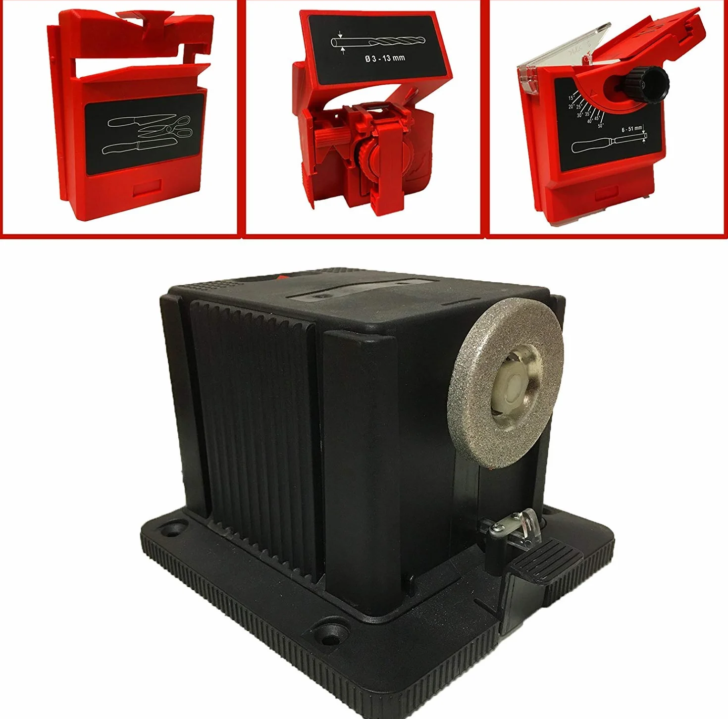 Estación de afilado universal, afilador multifuncional profesional cuchillo eléctrico y cincel y afilador para taladros HSS