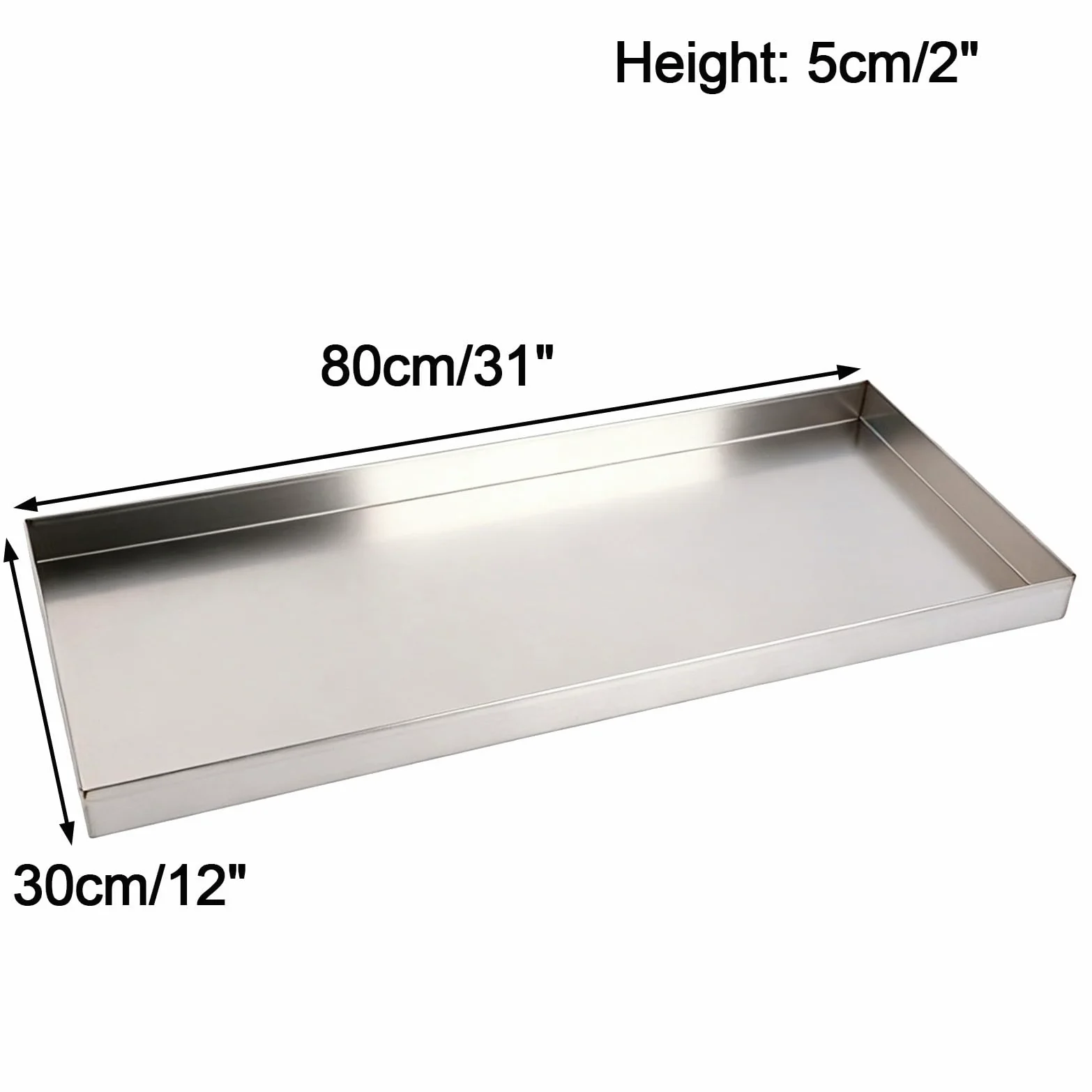 Acero Inoxidable Bandeja de Condensados, Cuadrado Bandeja de Goteo para Lavadora para Restaurantes, Cocinas y Hogares(80x30x5cm/31x12x2in)