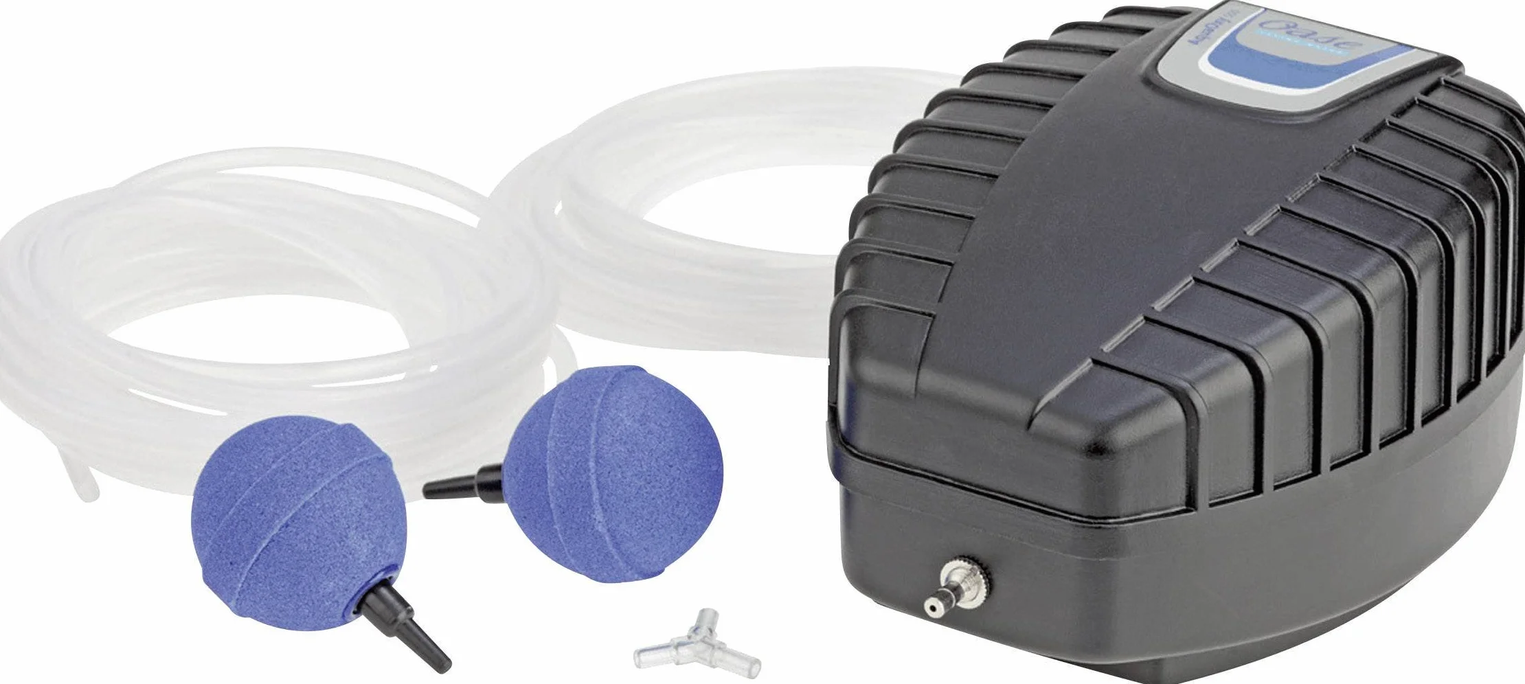 OASE 57063 Aireador de estanque AquaOxy 500 adecuado para estanques de hasta 5 m³ o con gran cantidad de peces, suministro eficaz de oxígeno para el estanque, enriquecimiento de oxígeno, bomba aireadora, cuidado del estanque