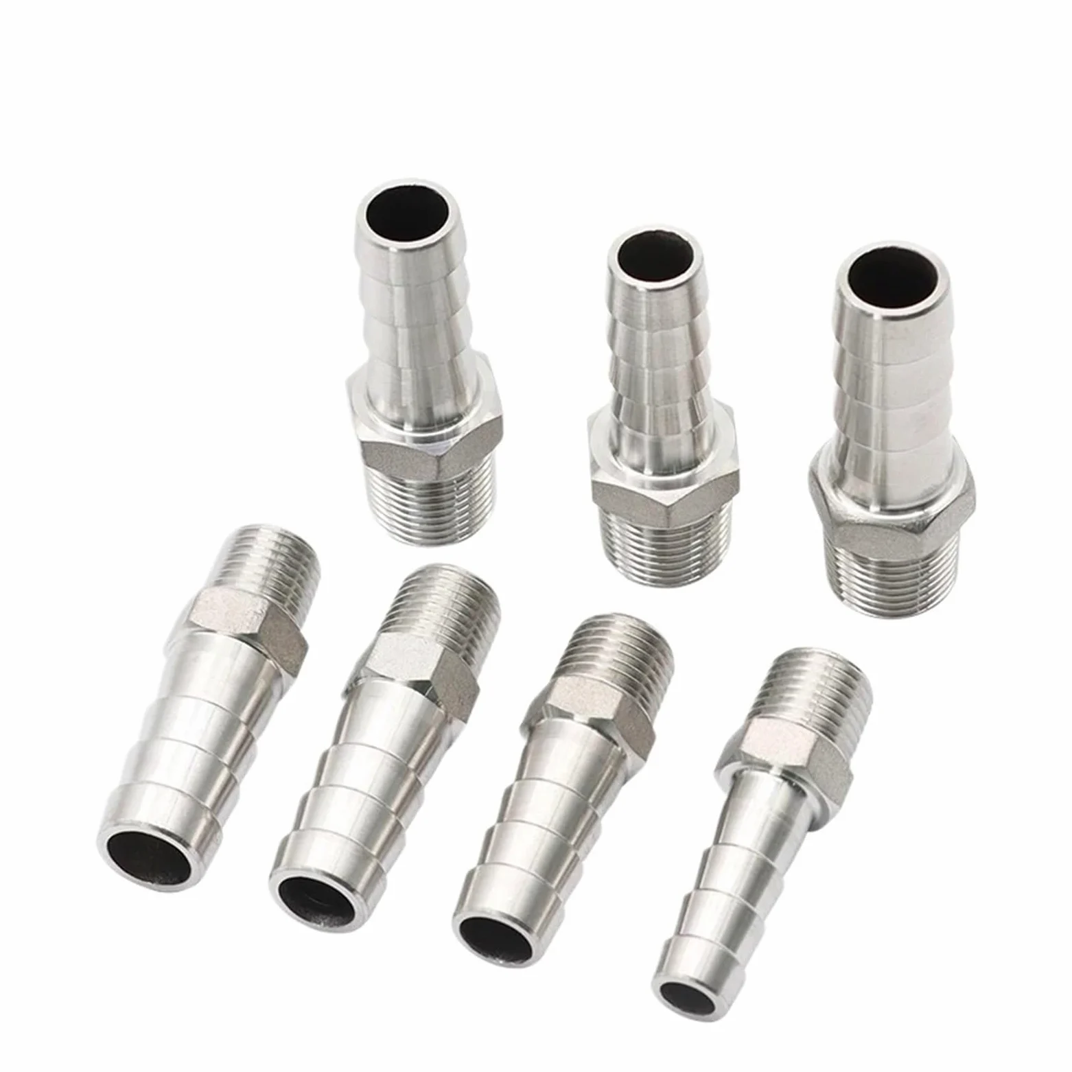 Adaptador Manguera Ducha Conector de lengüeta for Manguera Acero Inoxidable 304, 1/8 ", 1/4", 3/8, 1/2", Conector Cola Acoplamiento Pagoda for con Rosca Macho BSP | 32mm,1-1I4