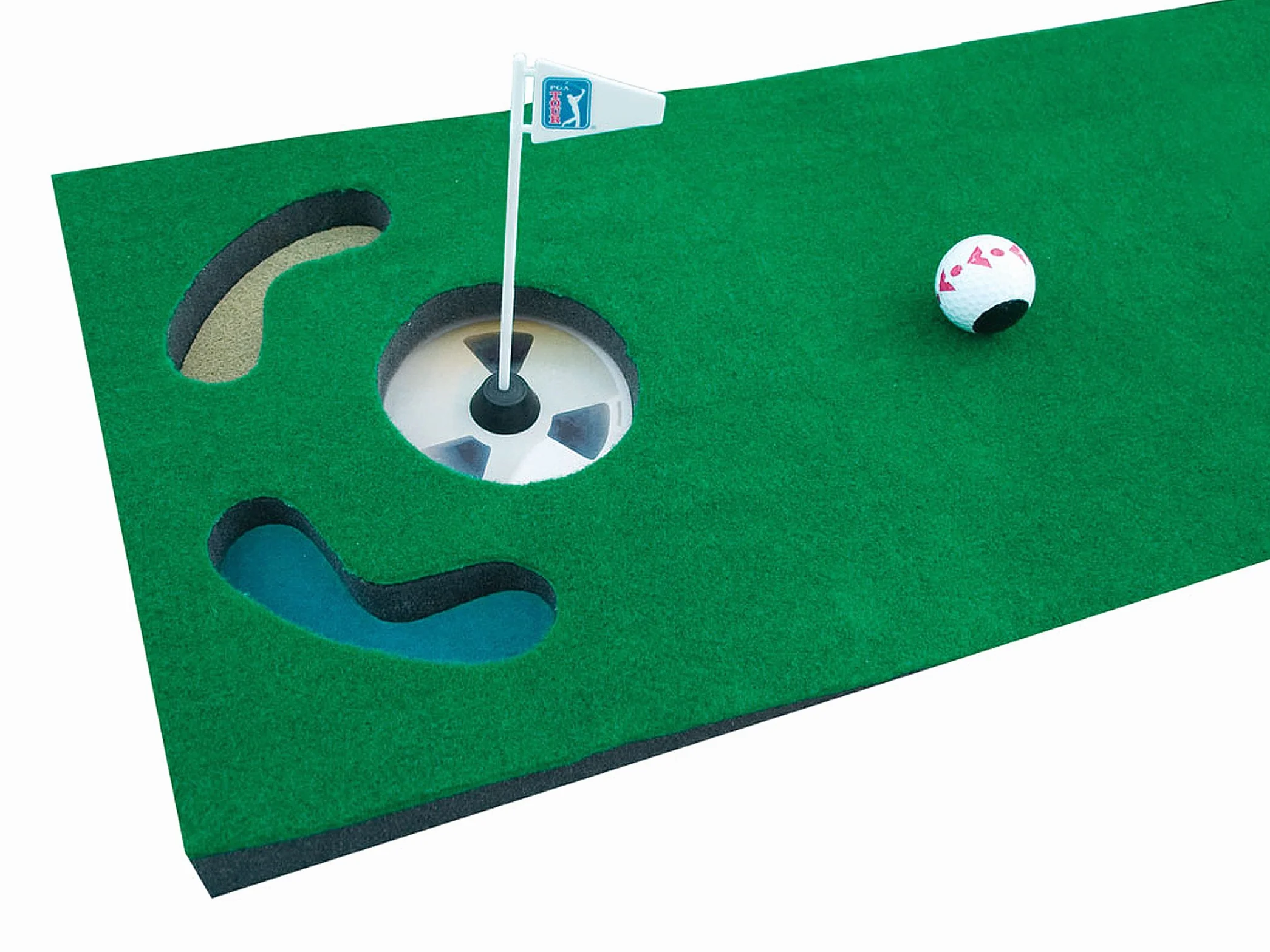 PGA Tour Pelota Alineación Herramienta Alfombrilla Putting Bola Guía 6 Pies Verde