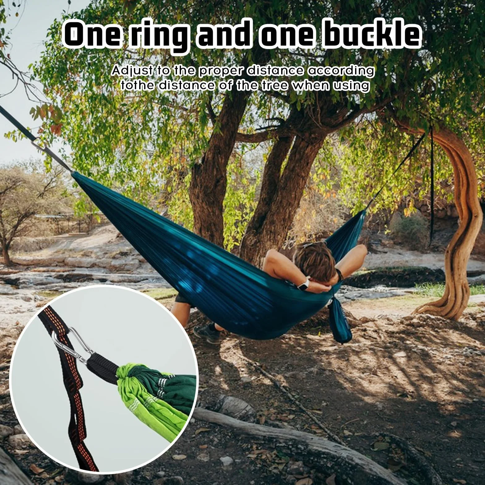 Juego de fijación para hamaca, kit de cuerda de suspensión, juego de suspensión de 300 kg con correas para árbol, fijación de columpio para hamaca de barra, cuerda de hamaca con 2 mosquetones
