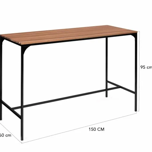 IDMarket – Salón de jardín Panamá Conjunto de bar de mesa alta y 6 taburetes de diseño industrial acacia
