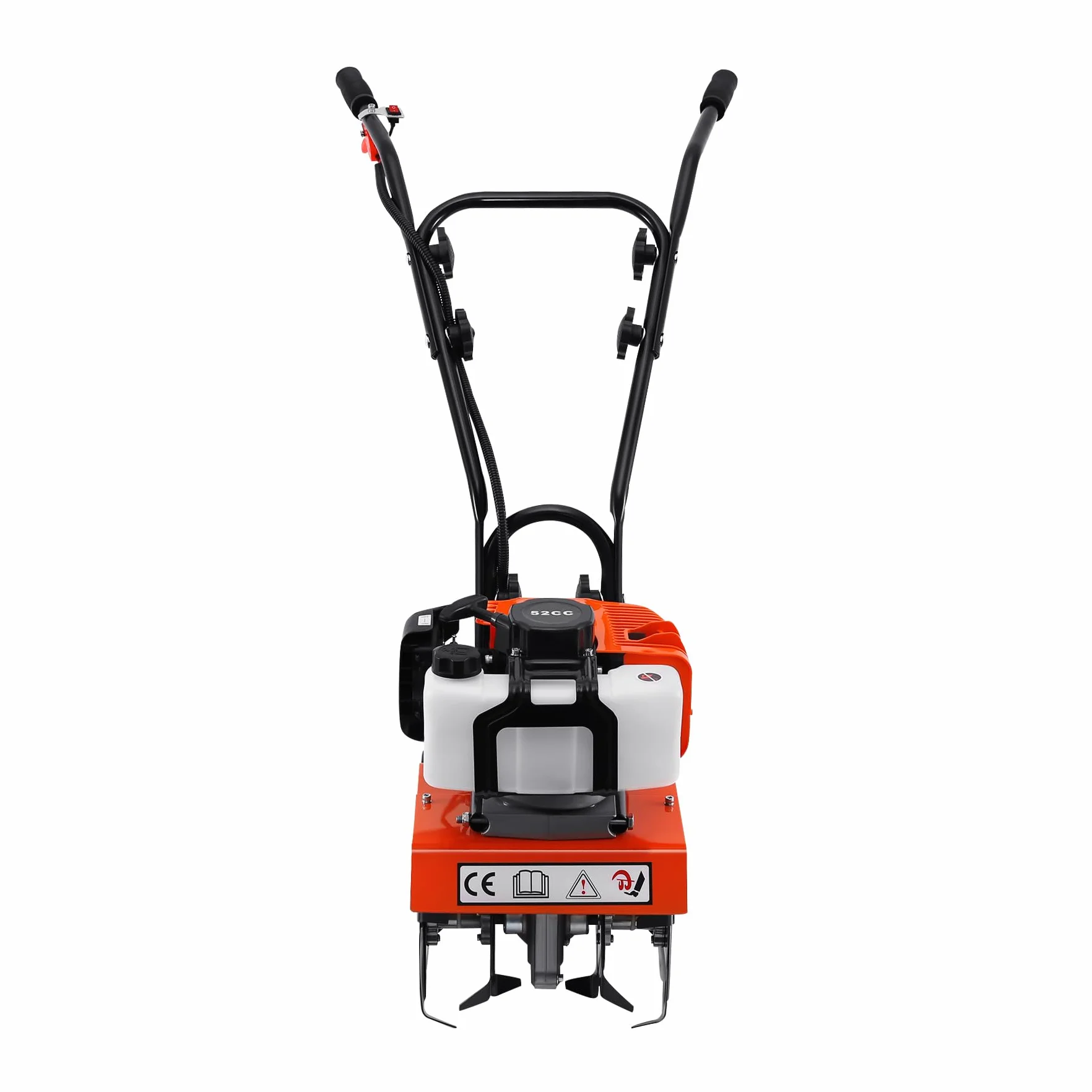 Samger Cultivador Motorazada 2 Tiempos 52CC Motoazada Gasolina 1.65KW Motocultor Caña Motor Cultivador Gasolina Jardín Rotovator, Anchura de Trabajo 28cm, Profundidad de Trabajo 10cm