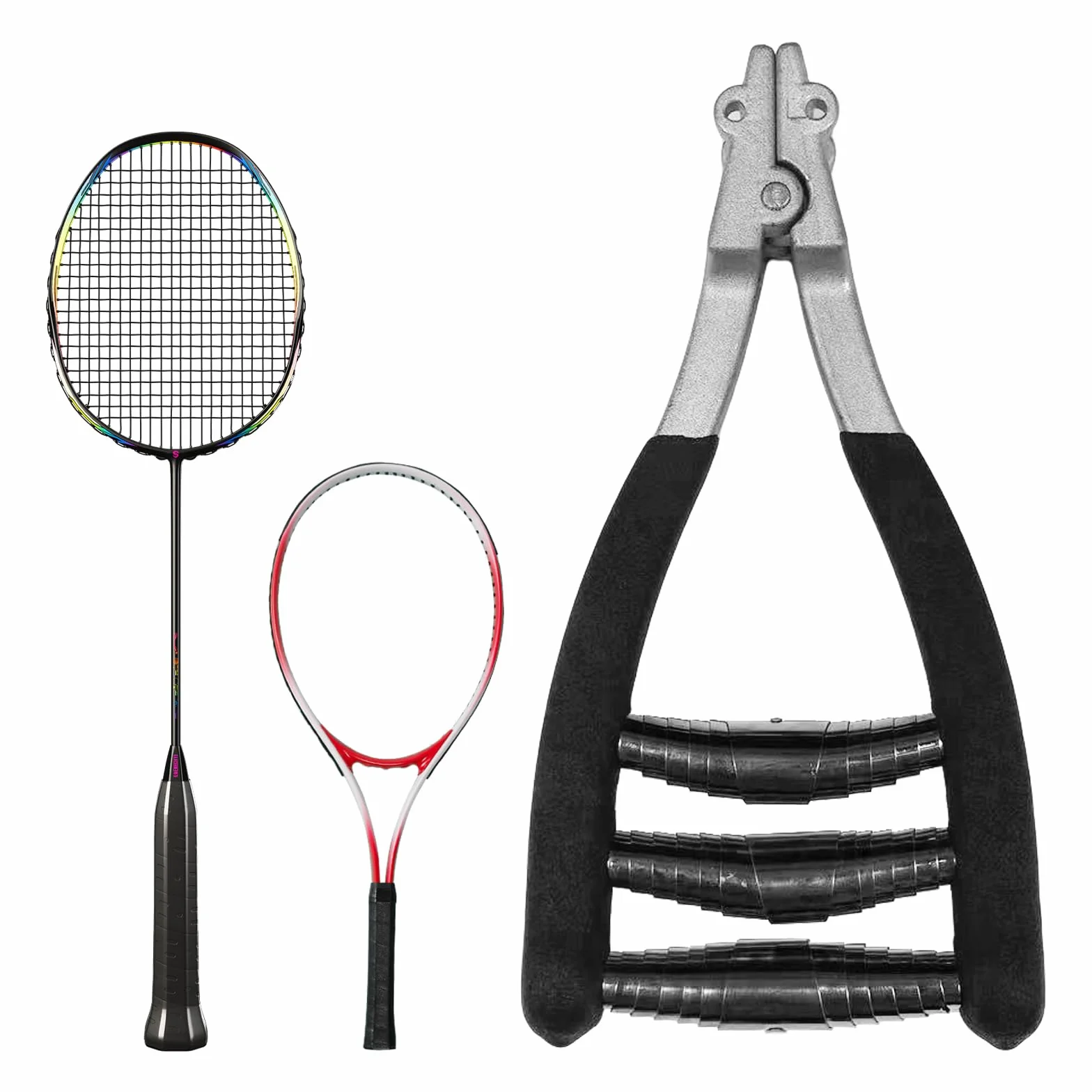 Sporgo Pinza de arranque profesional para raquetas de tenis y bádminton, alicates de sujeción con 3 muelles