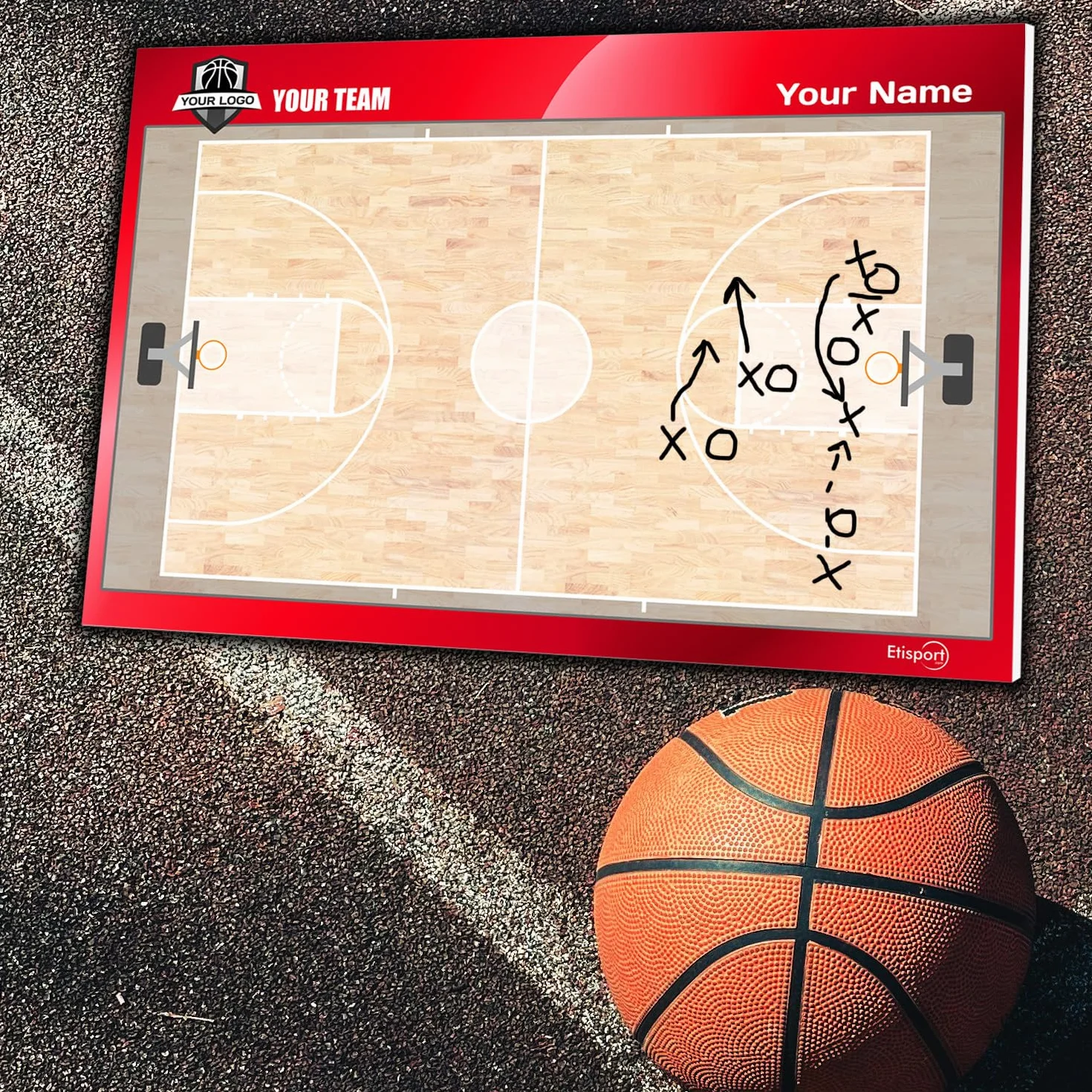 Personalizada Pizarra Táctica Baloncesto Entrenador 35 x 24cm Tablero Borrado Seco