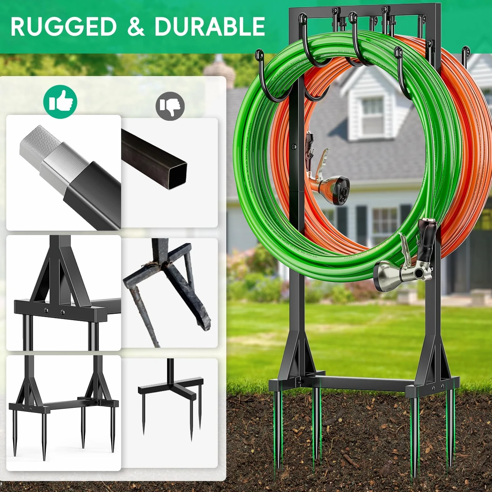Kcysta Soporte para manguera de jardín