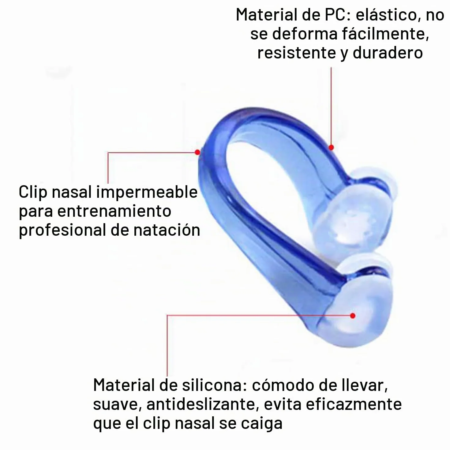 Pinzas de Nariz para Natación de Silicona Reutilizables para Adultos Niños