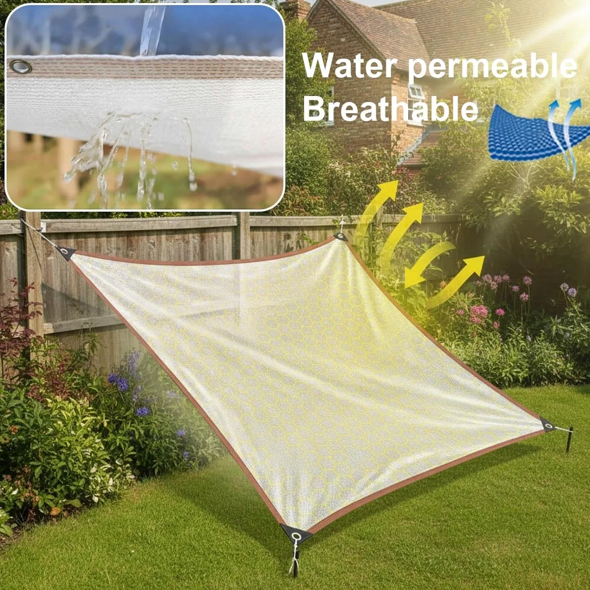 Premium Garden - Red de protección UV al 55 % con ojales, versátil para plantas y pollos, lona de malla blanca para invernadero, 3 x 3 pies a 30 x 40 pies (6 x 60 pies)