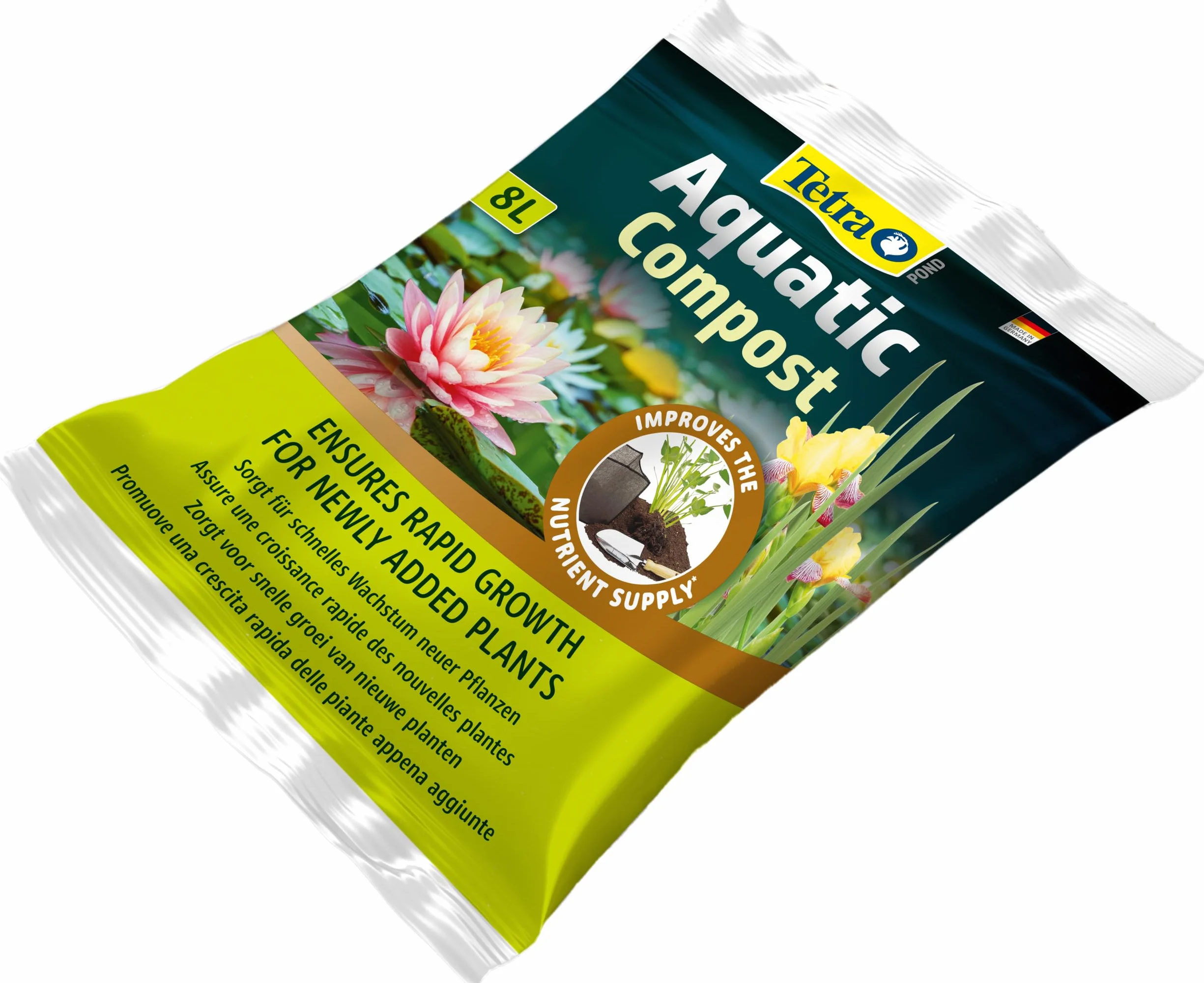 Tierra para estanques Tetra Pond AquaticCompost – Sustrato desarrollado Especialmente para Plantas de Estanque, 8 L