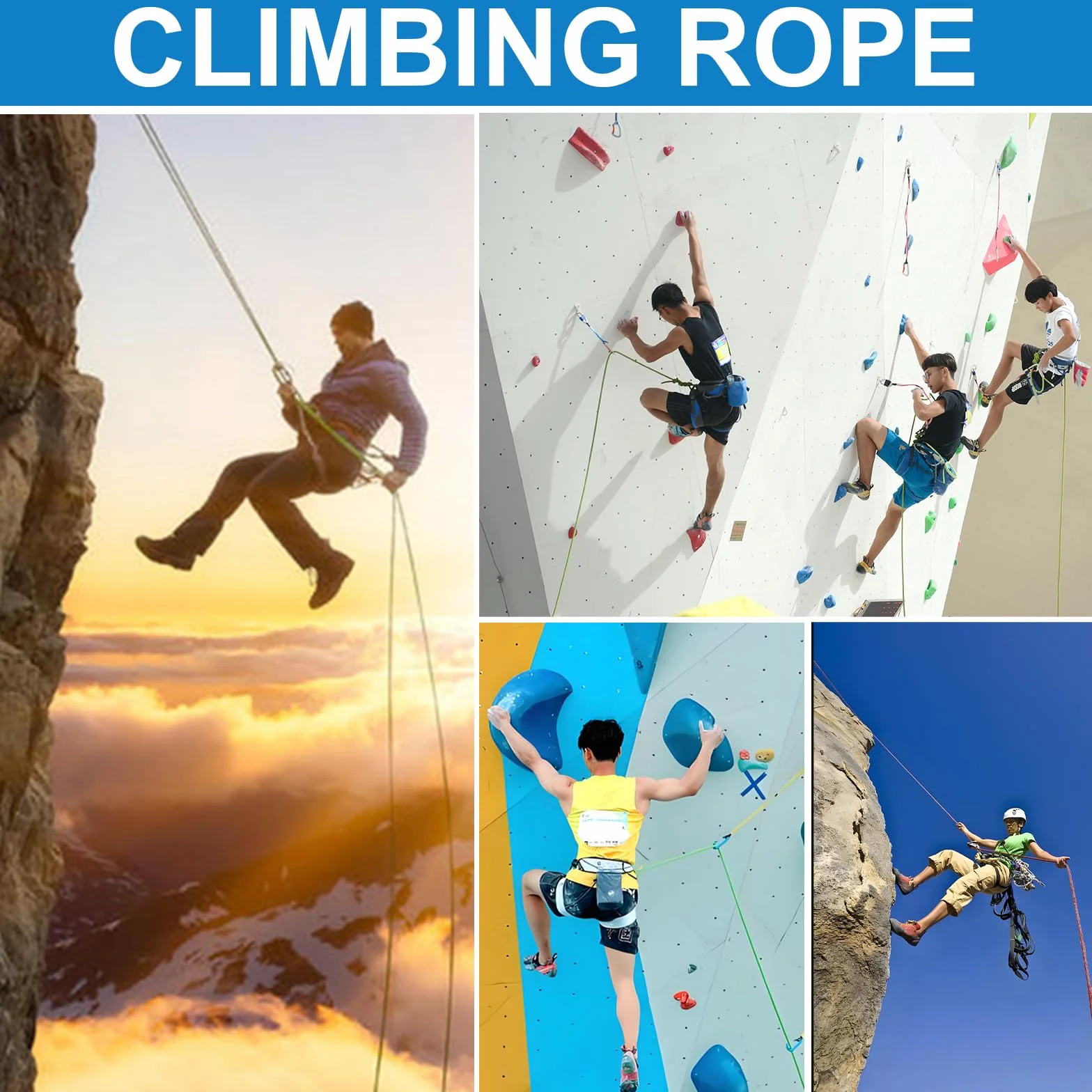 Cuerda de Escalada de 10mm Estática Rescate 10m Paracaídas Campamento Montañismo