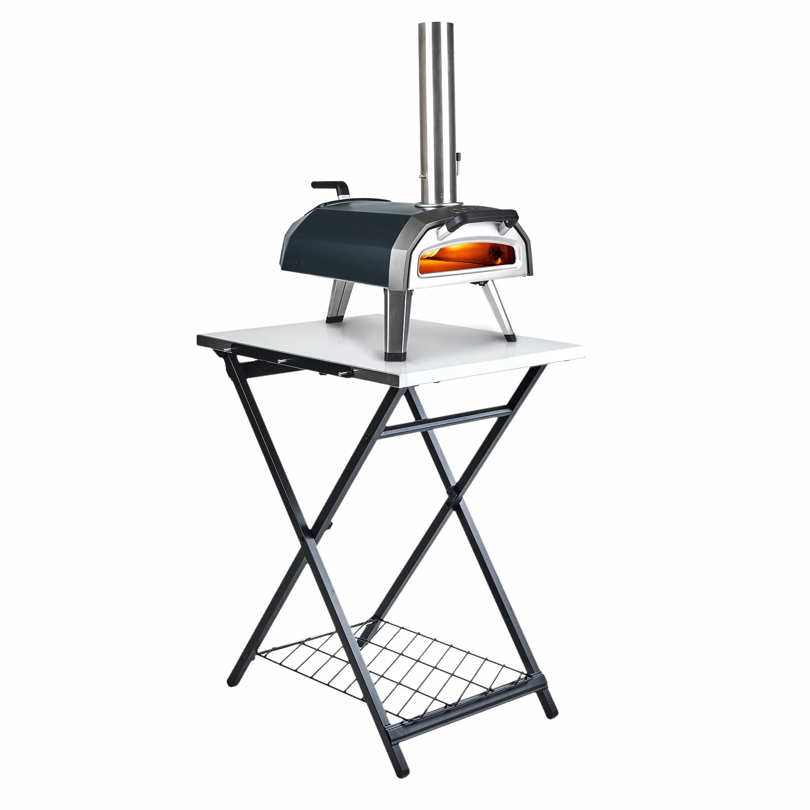 Ooni Mesa Plegable – Mesa de Horno de Pizza al Aire Libre portátil – Mesa de Exterior Plegable de Acero Inoxidable