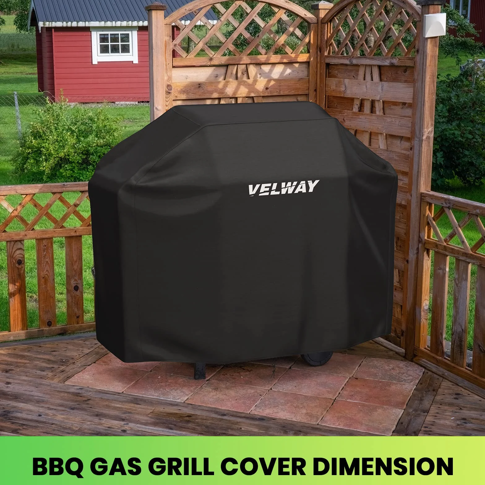 Velway Funda para Barbacoa Impermeable, 147x61x117cm Cubierta BBQ de Parrilla 210D Oxford Protector, Anti-Viento/Anti-Polvo/Anti-Humedad, Resistente al Desgarro/Agua/Lluvia/Nieve/Sol, Negro