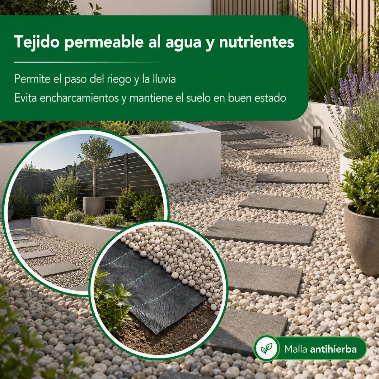 Malla Antihierba 130 Gramos, Rollo 2x100m, Malla Geotextil contra Maleza y Malas Hierbas, para el Huerto, Estable a Rayos UV y Permeable