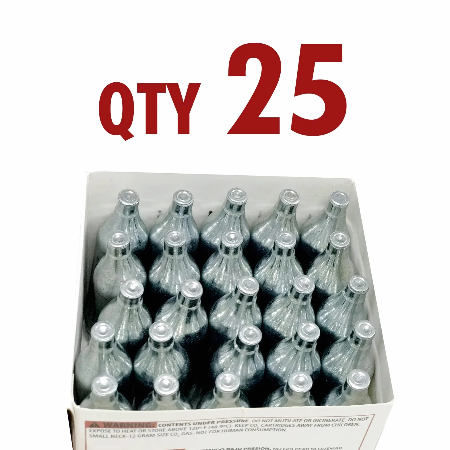 Bombonas CO2 12g Sin Rosca para Airsoft Pistolas Carabinas Aire Comprimido Cartuchos Gas CO2 Estándar