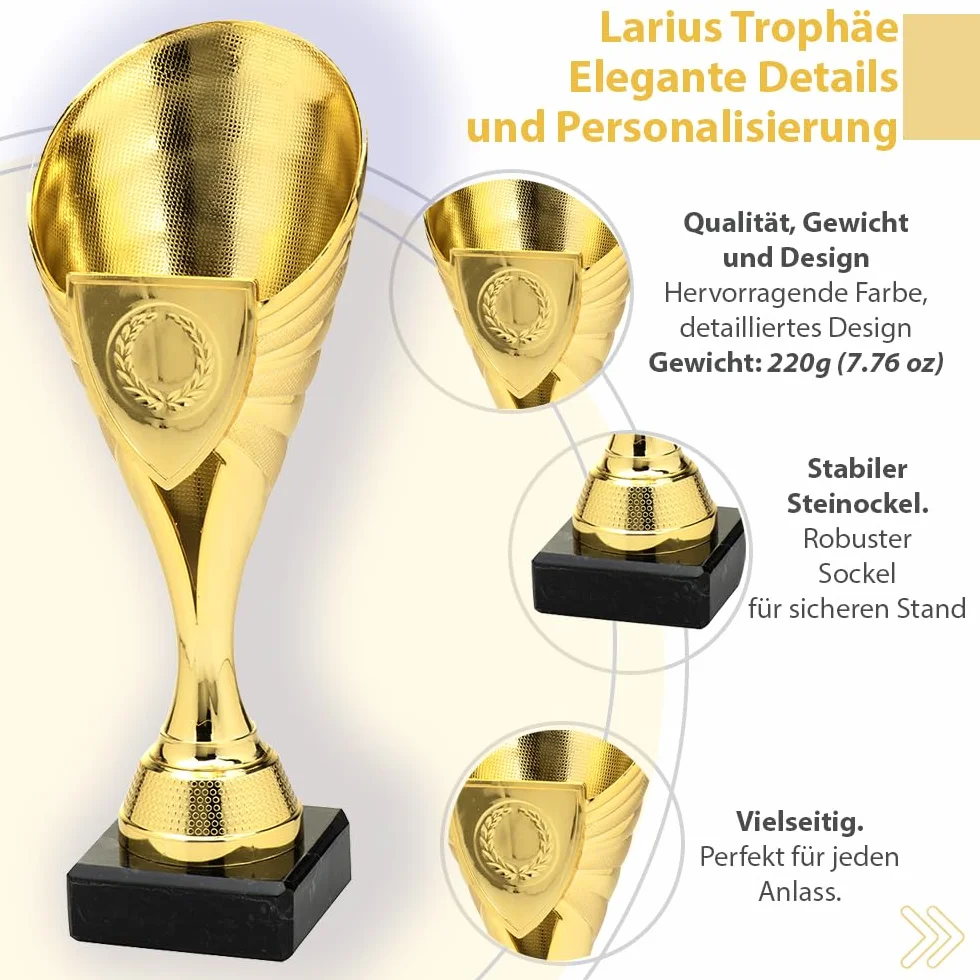 Larius Copa 21 cm Trofeo Universal Base Mármol Personalizable Premios B1