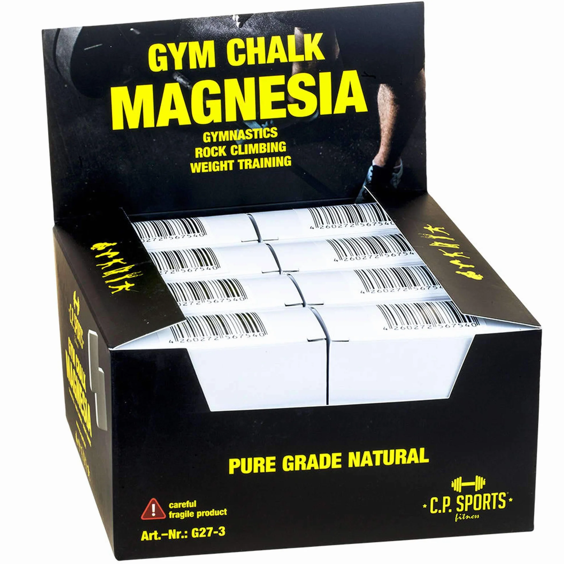 C.P. Sports Magnesia 8 bloques 70 g tiza cal levantamiento pesas escalada gimnasia agarre fitness