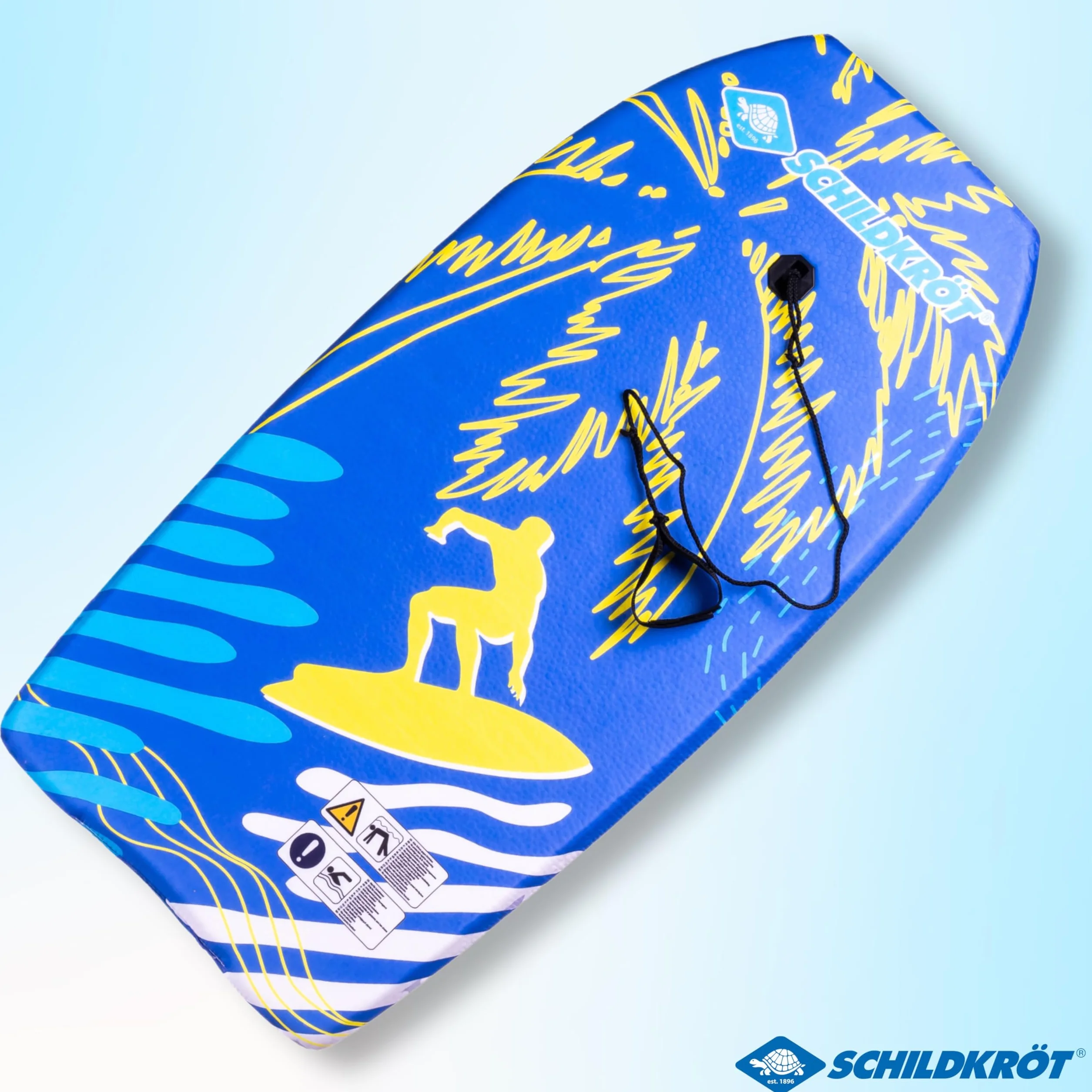 Schildkröt Tabla de Bodyboard Tamaño L, 93 x 46 cm, Núcleo de Espuma EPS, Cubierta de Nailon, Correa de Seguridad, Peso Máximo 75 kg