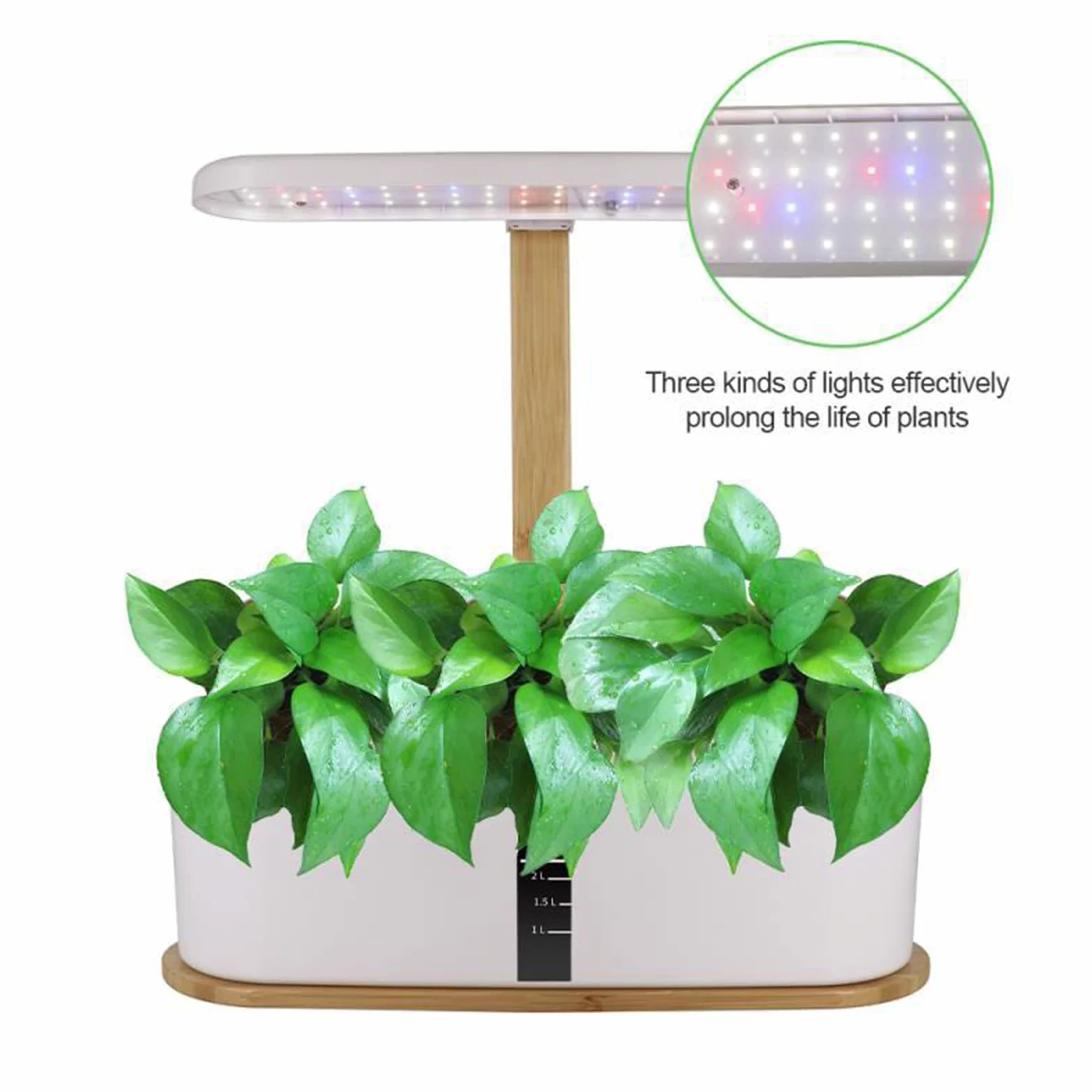 RoseFlower Sistema de Cultivo Hidropónico, Smart Garden, Kit de Cultivo Interior con Luz de Crecimiento LED de Espectro Completo de autorriego, Altura Ajustable - huerto Interior (Blanco)