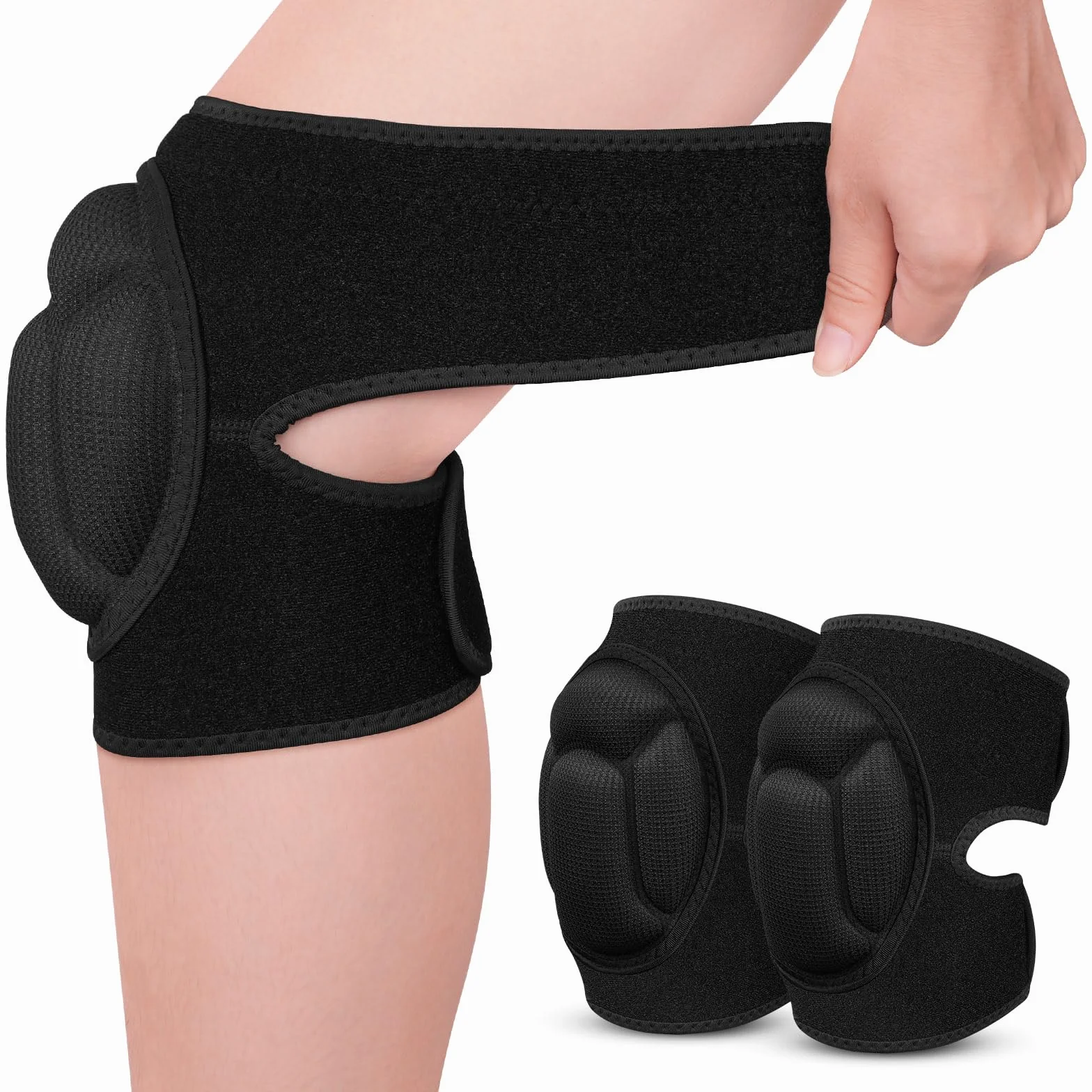 Flintronic 1 Par Rodilleras Trabajo Esponja Eva 20 Mm Grosor Antideslizantes Ajustables Voleibol