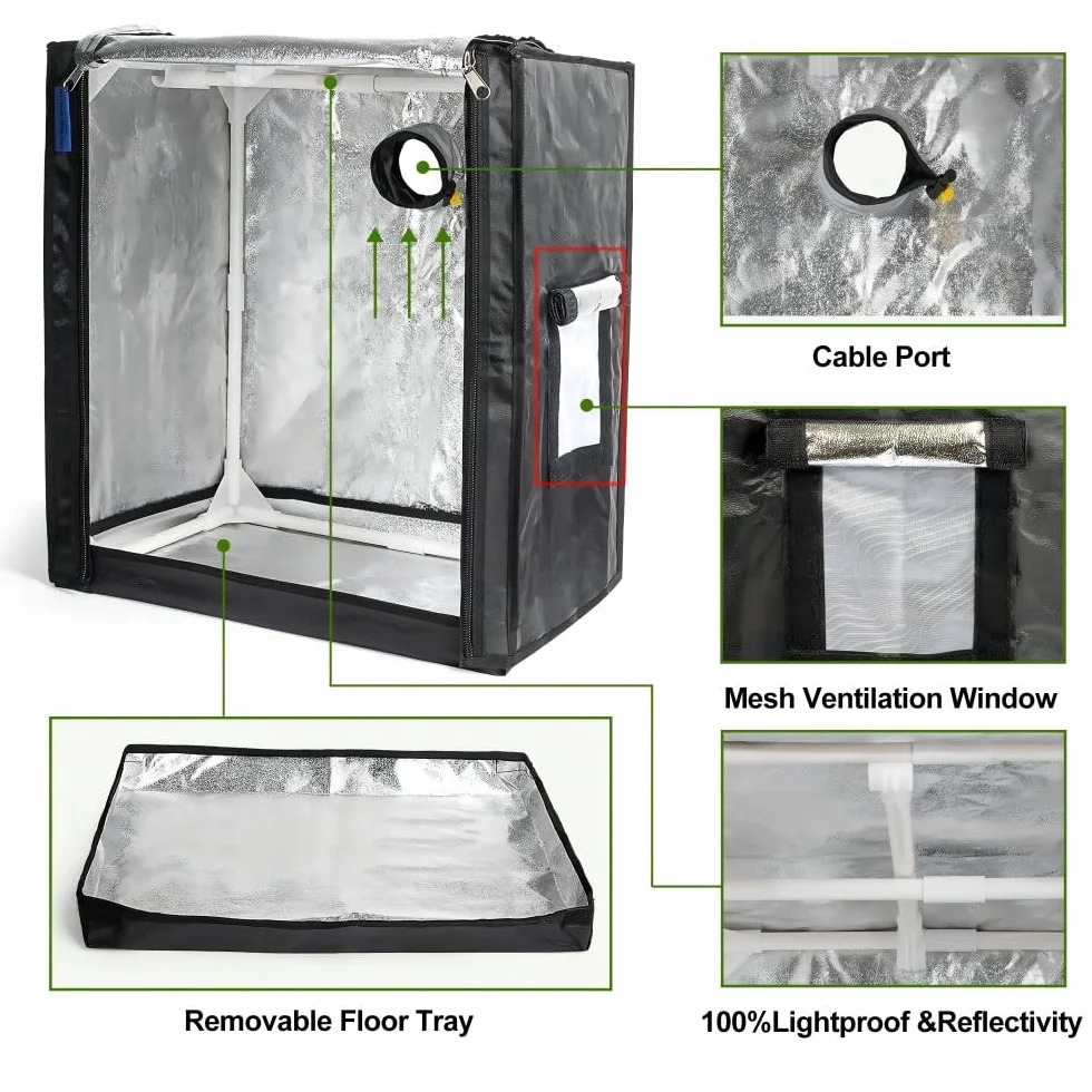Tienda de Cultivo pequeña para jardín Interior AeroGarden, Mini Tienda de Cultivo para Sistema de Cultivo hidropónico, recinto de protección para jardín de Hierbas de Interior: 18.9 x 13.8 x