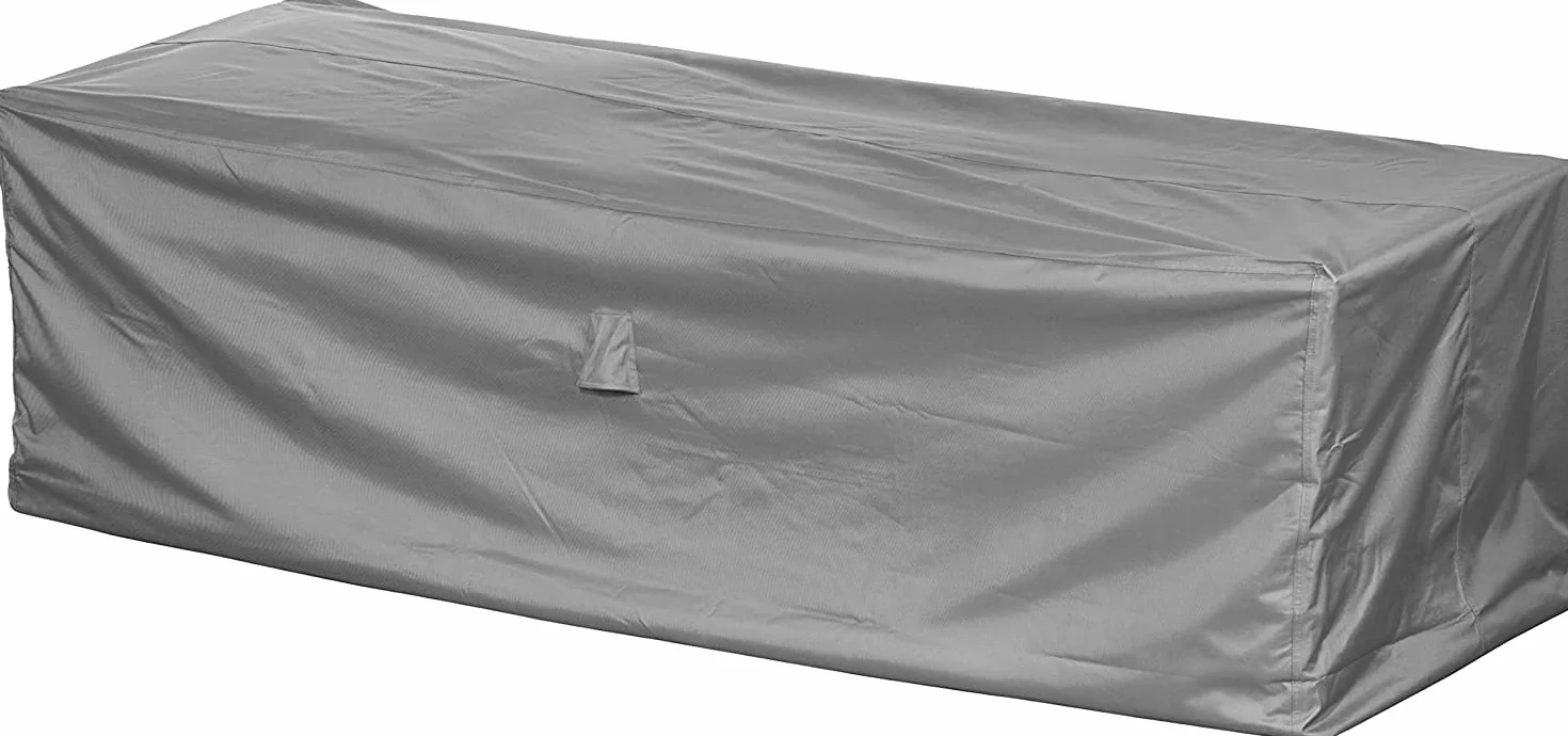 Funda protectora para sofá esquinero de jardín | 245 x 100 x 80 cm | Poliéster tejido Oxford 600D, color: gris