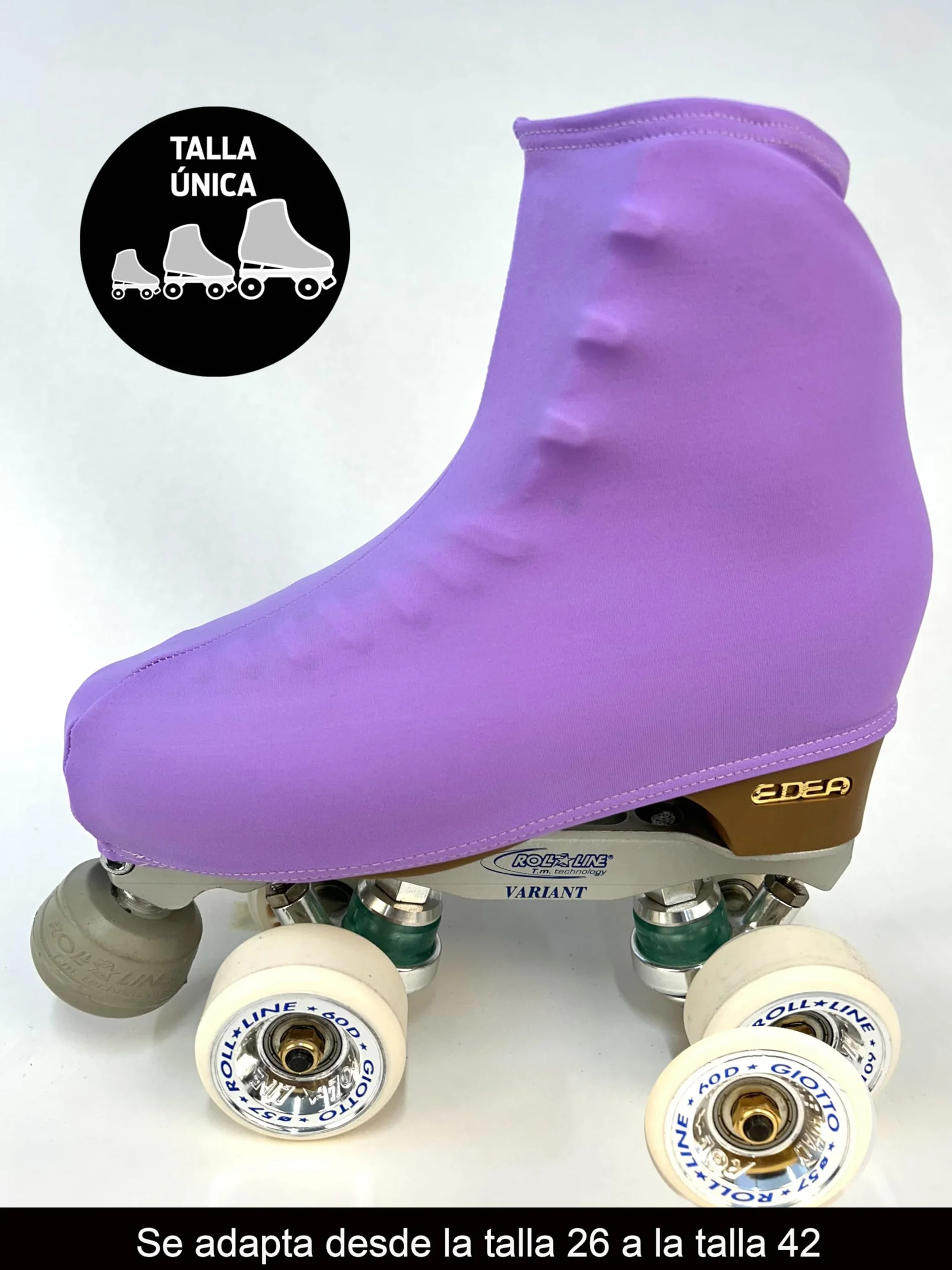 CRLSPORT Cubre patín para niña y Mujer, Funda PatinSkate, 180 Densidad, Talla Universal, Color Lila Claro