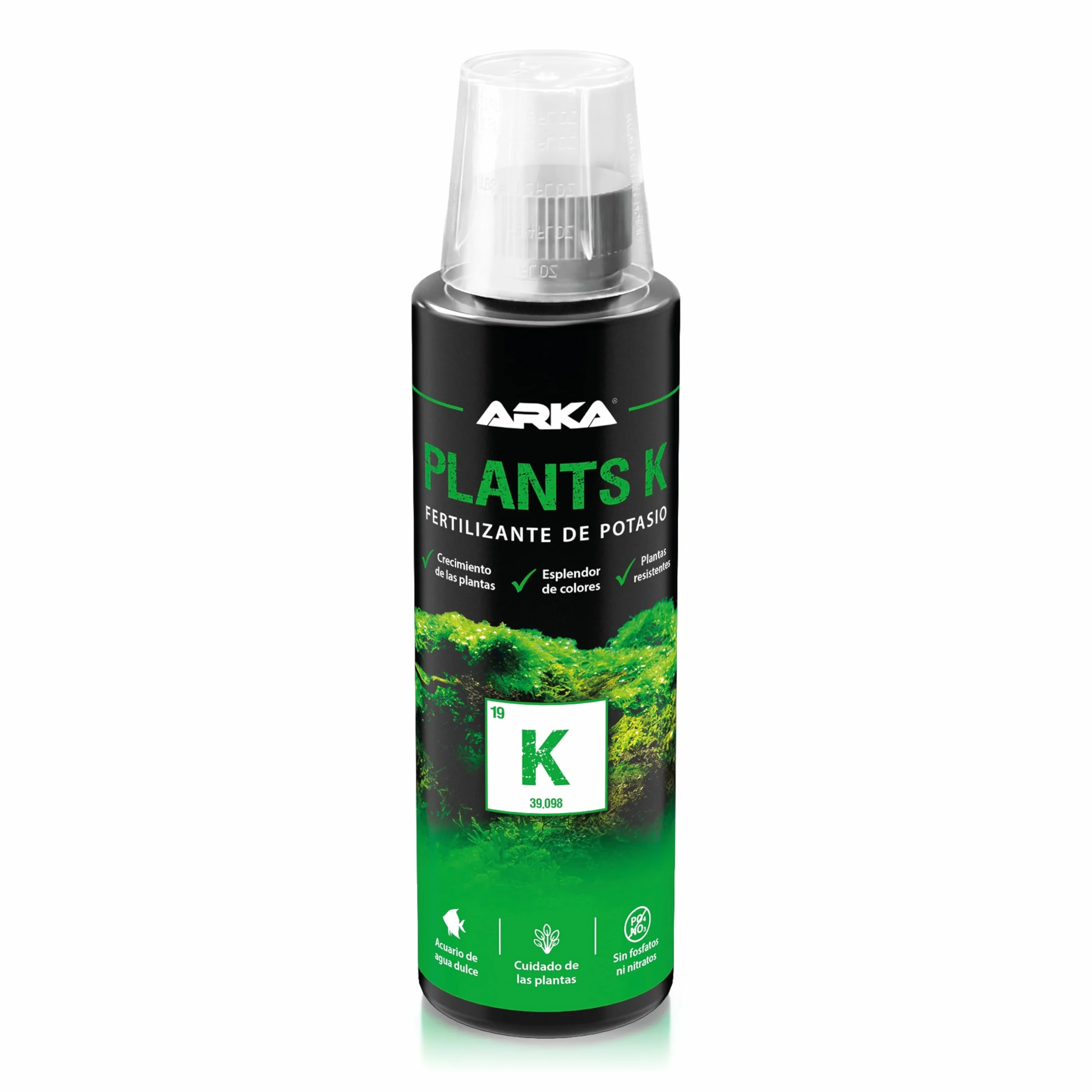 ARKA Plants K – Fertilizante líquido de potasio para Plantas de Acuario, Altamente Concentrado, Transparent