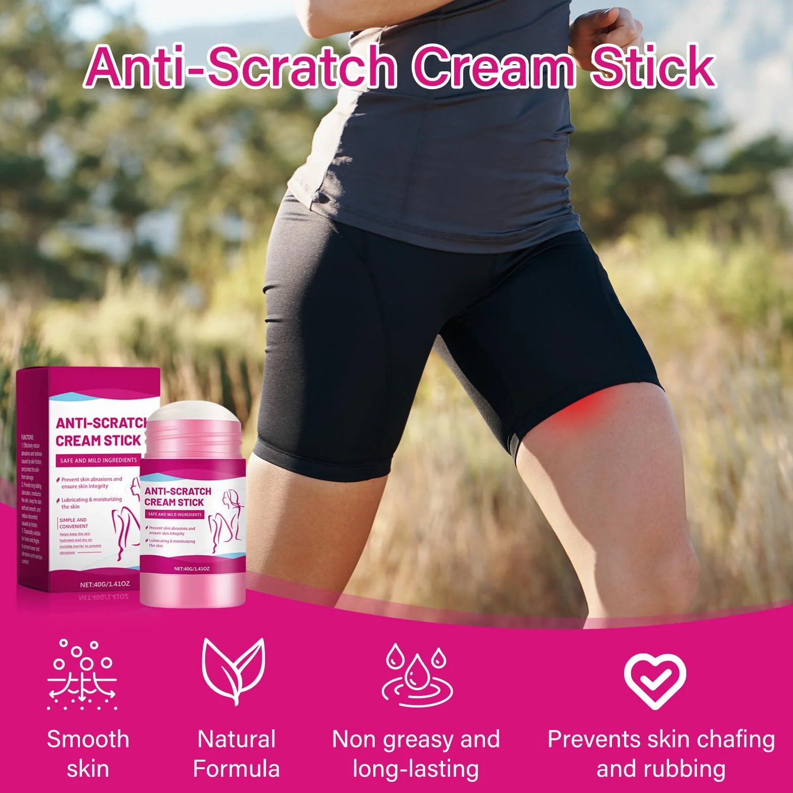Stick Antirozaduras Deportivo para Muslos, Pies, Hombros y Pecho