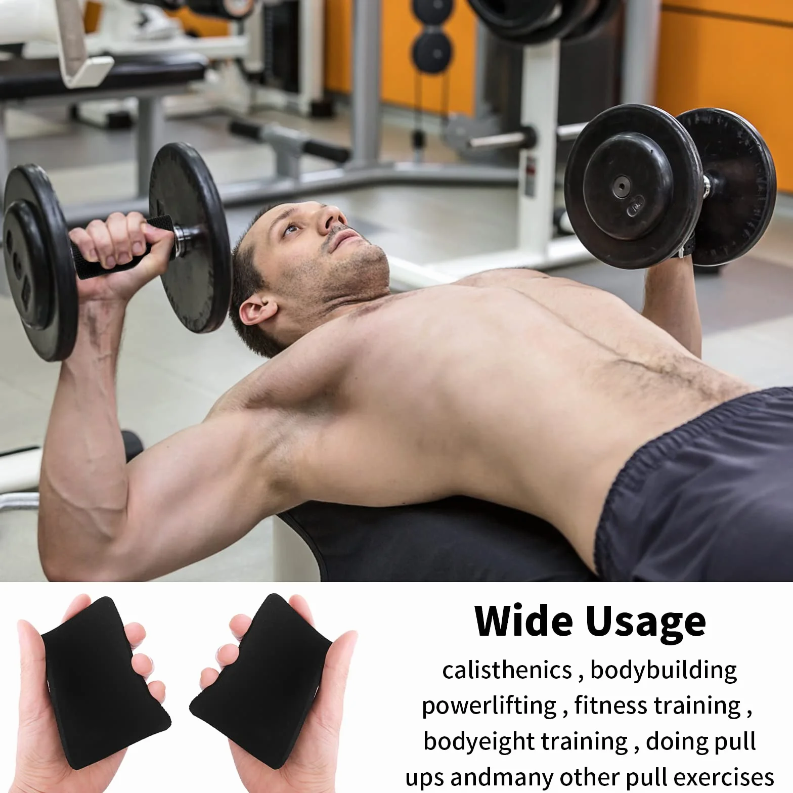 Prasacco Almohadillas de Agarre para Levantamiento de Pesas, Neopreno, Entrenamiento de Gimnasio