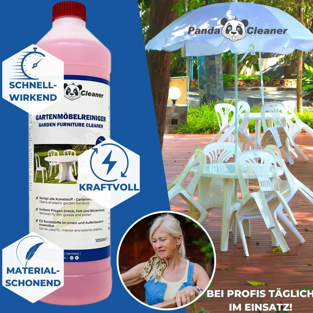 PandaCleaner® Limpiador de muebles de jardín, 1000 ml, concentrado premium para muebles de plástico
