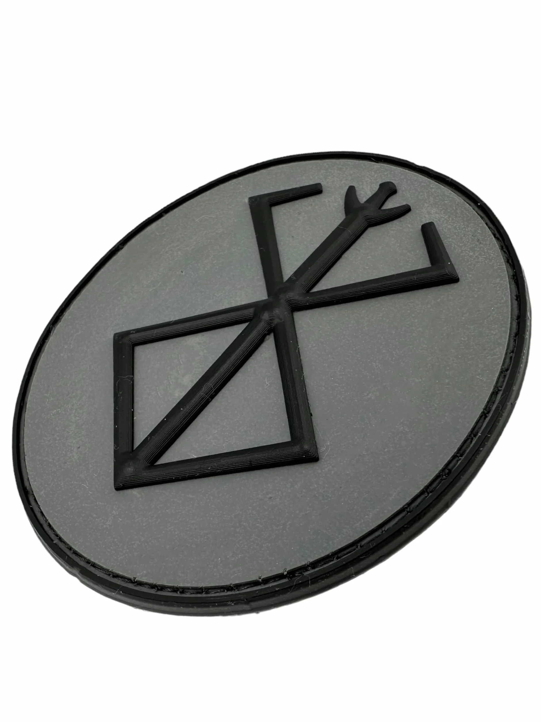 Patch Nation Berserk Berserker Oval Marca de Sacrificio Norse Airsoft Paintball PVC Moral Parche (Gris)