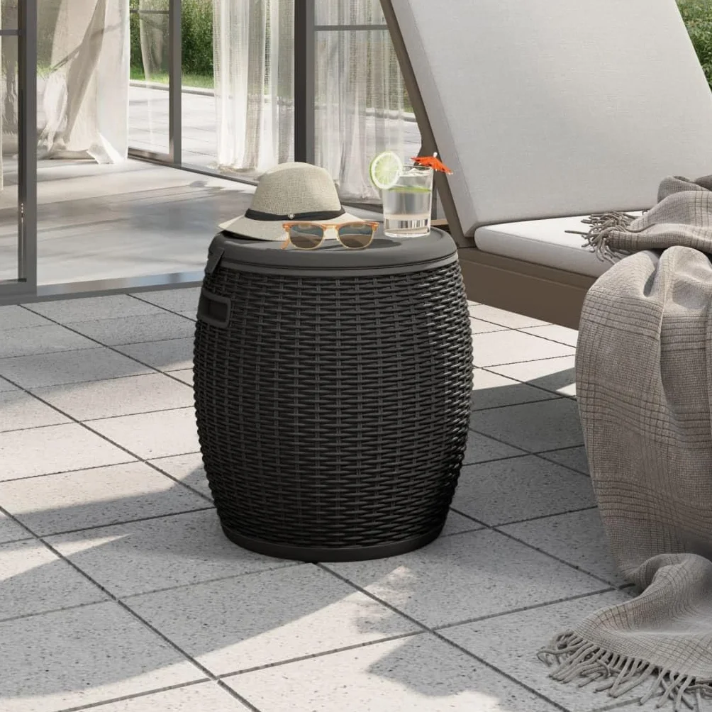 vidaXL Caja de almacenaje de jardín 4 en 1 Polipropileno Negro, Caja de almacenaje para Exterior, baúl de almacenaje, baúl para Cojines