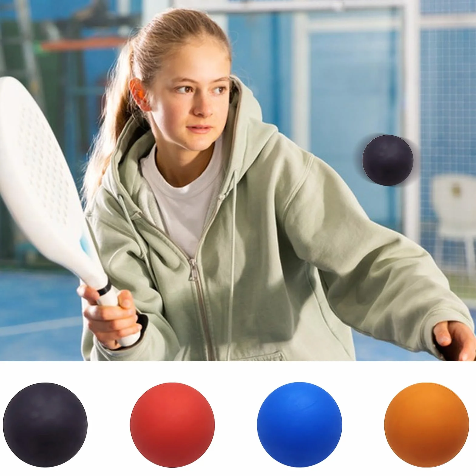 Pelotas de Squash Profesionales - Paquete de 4 para Niños y Principiantes, Entrenamiento