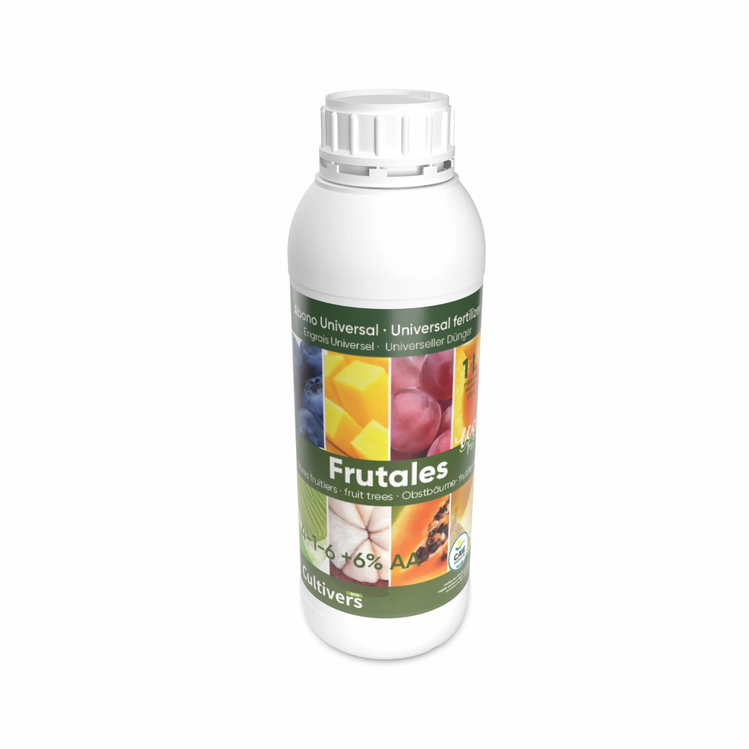 CULTIVERS Fertilizante Frutales Ecológico 1 L. Abono Líquido Intensifica el Sabor y Aumenta el tamaño. 100% Orgánico