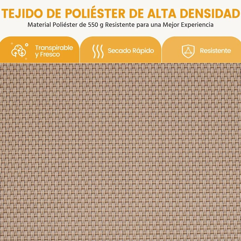 Yaheetech Tumbona Plegable para Exterior Tumbona Jardin Ligera y Portátil Silla Reclinable con Bandeja Lateral, Fácil de Mover para Exterior (1PCS Beige