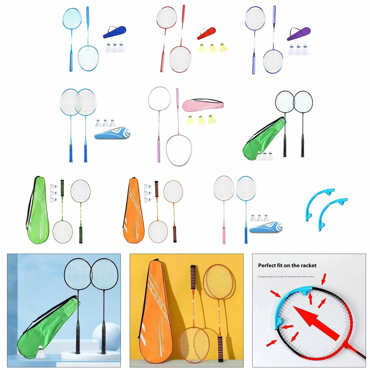 Raquetas de bádminton ligeras para interiores y exteriores, para niños, adultos y principiantes