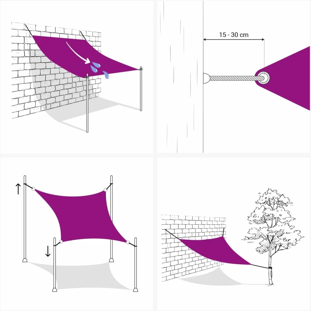 Genérico Toldo de Vela HDPE Negro 160 g/m² 4x7 m,Casa y jardín,Jardín,Artículos de Exterior,Sombrillas-311740