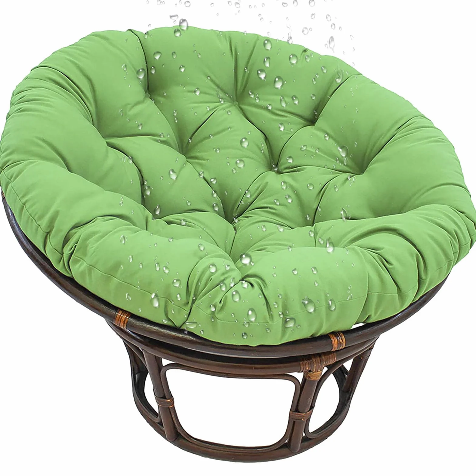 Genérico Cojín para Silla Colgante, Cojín Multifuncional para de Jardín Redondo para Asiento de Exterior/Interior Columpio de Ratán/Sofá de La Sala,Verde,90 * 90cm