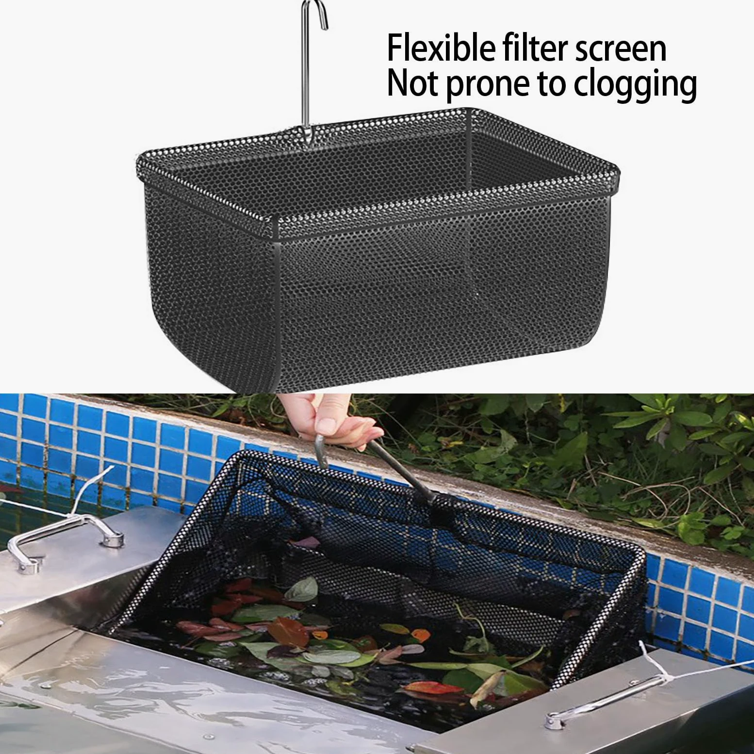 Espumador de estanque de acero inoxidable con bomba de alto flujo, colector de desechos multiusos para limpieza de piscinas y estanques, herramienta reductora de lodo resistente