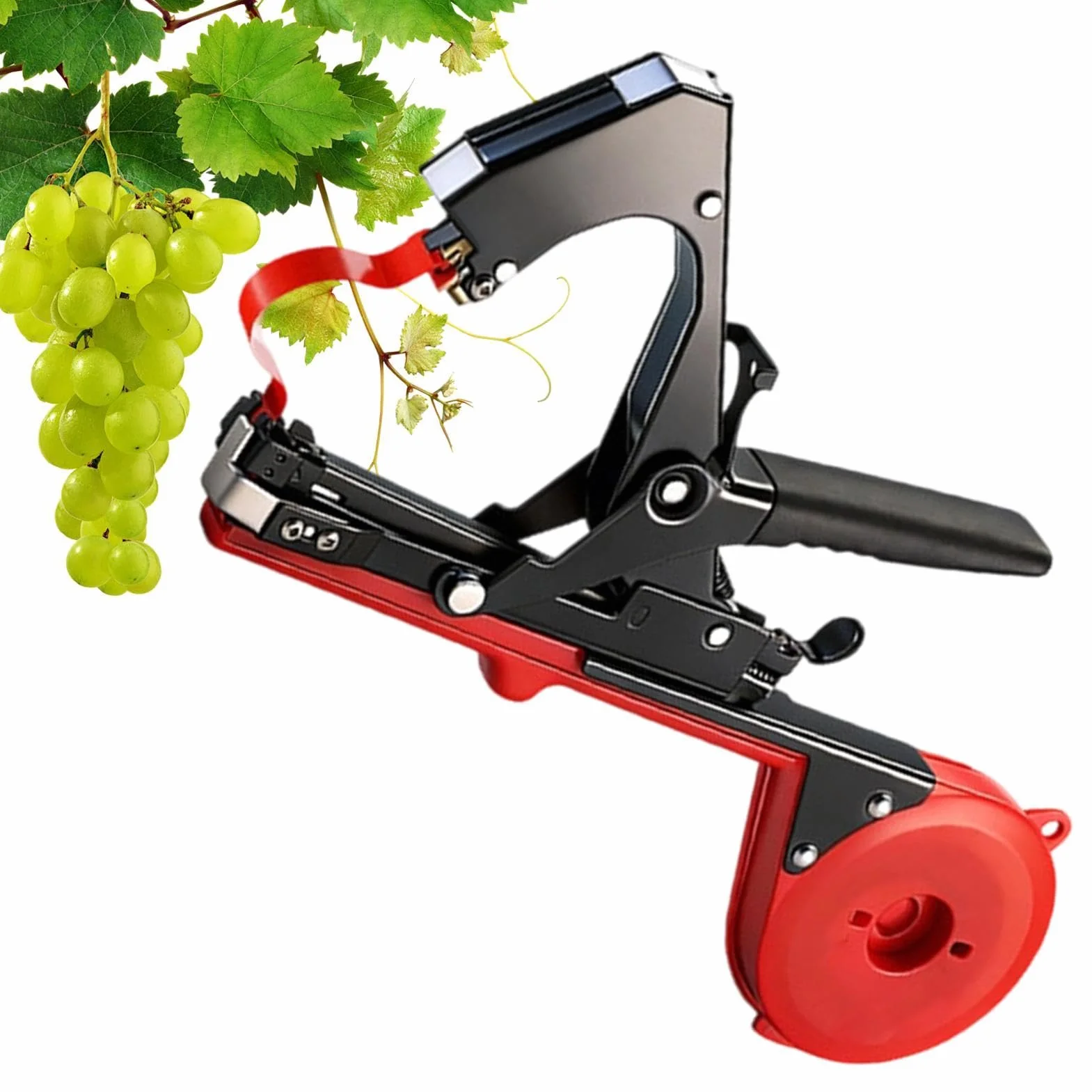 Máquina atadora de vides – Herramienta ergonómica de mano de trabajo resistente para ahorro de mano de obra, herramienta de cinta de ramas de soporte floral – para vid, tomate, pepino, uva, pimientos
