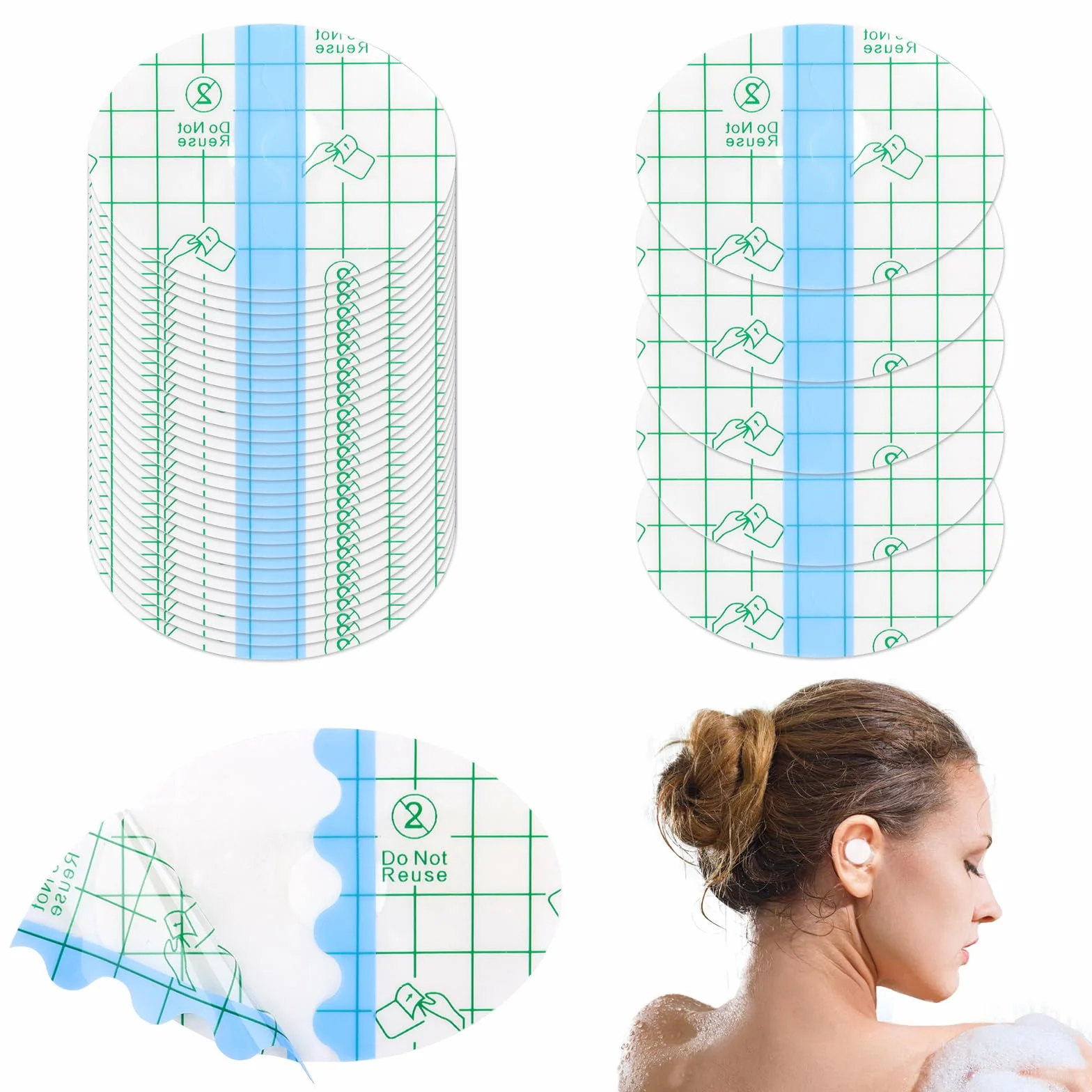 Orejeras para Ducha Impermeables 60 Piezas Tapones para los Oídos Natación Adultos Adolescentes