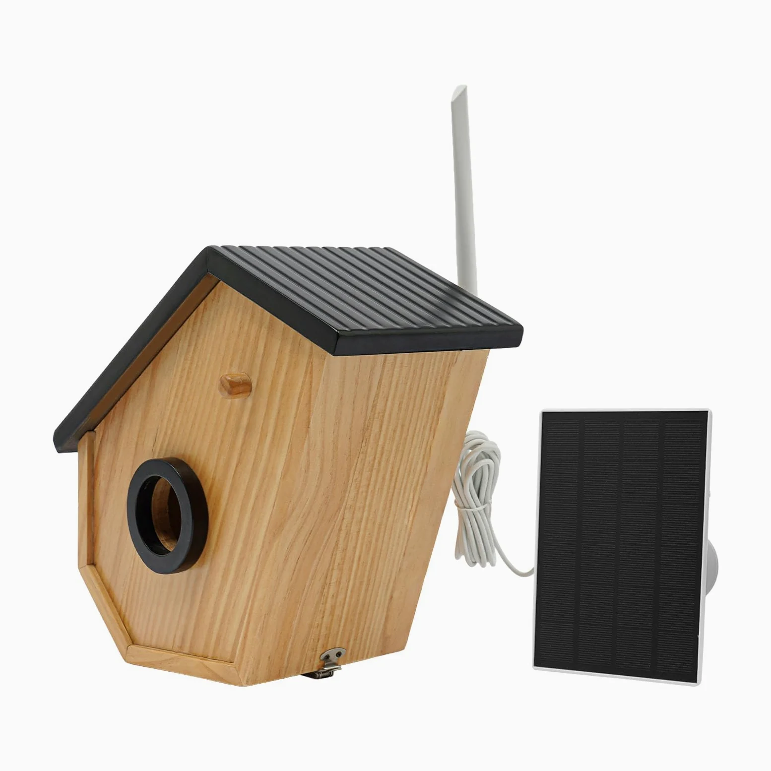 Pájaro inteligente con vigilancia interna, nido de pájaros con cámara solar con detección de IA, IP65 comedero para pájaros, caja nido, caja de observación de aves, modo de visión nocturna de